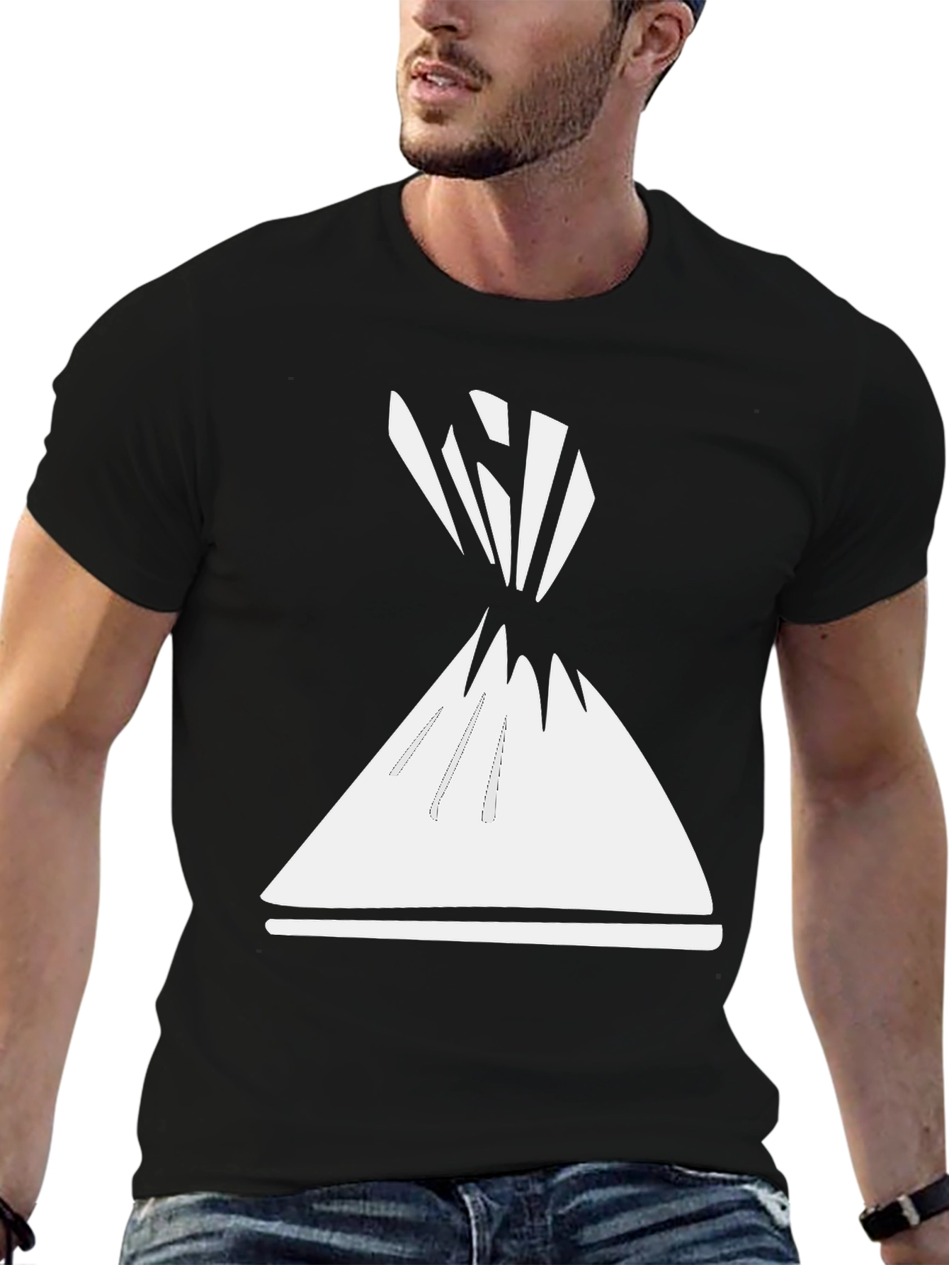 Abstract Cone Graphic Tee - Modern Style