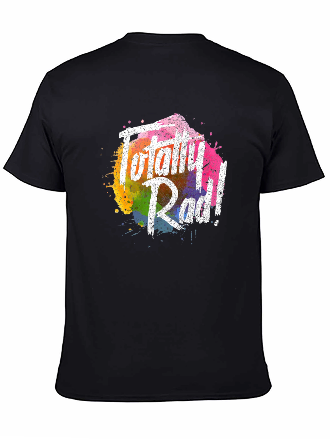 Totally Rad Graphic Tee - Vibrant Rainbow Splash Design