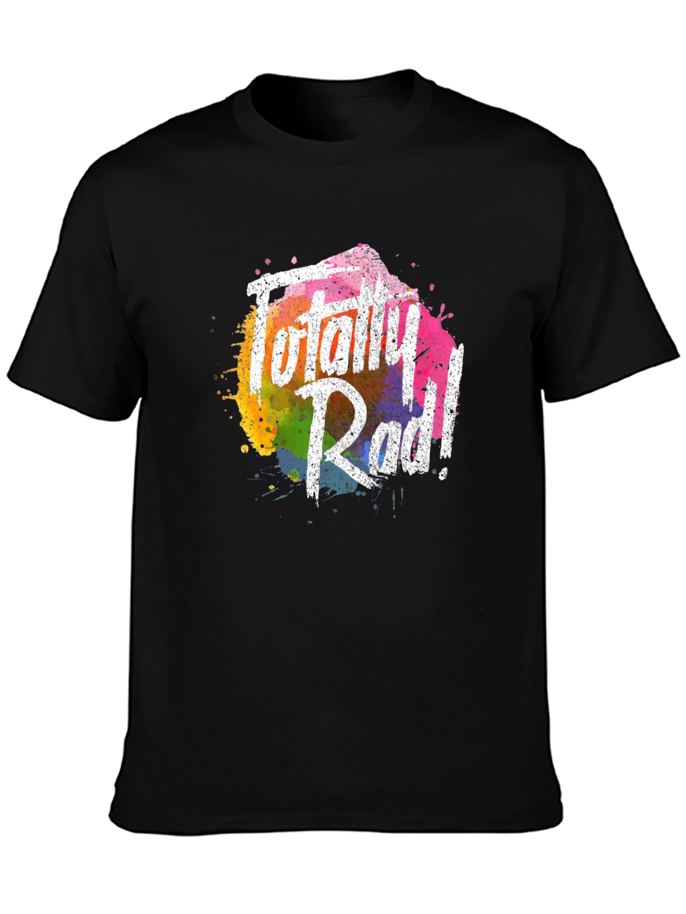 Totally Rad Graphic Tee - Vibrant Rainbow Splash Design
