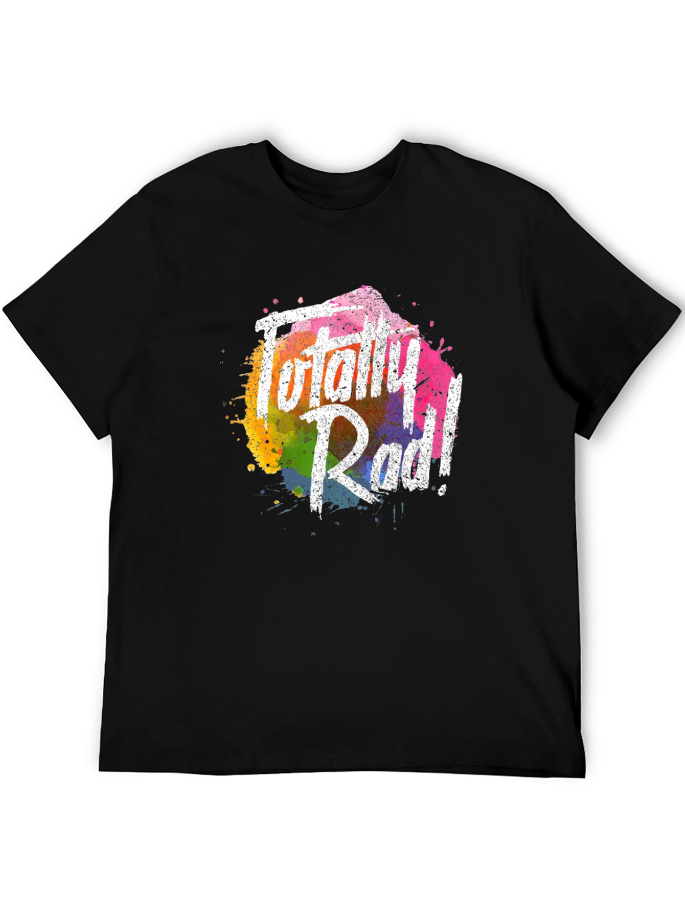 Totally Rad Graphic Tee - Vibrant Rainbow Splash Design