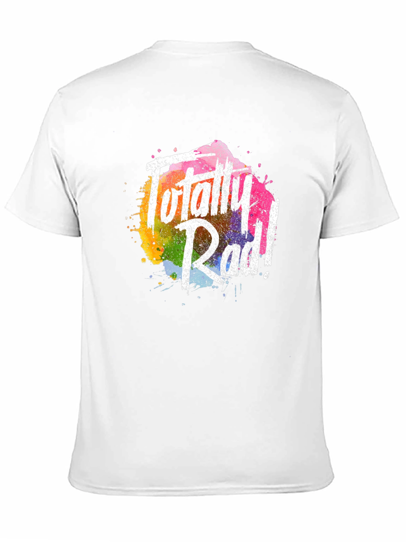 Totally Rad Graphic Tee - Vibrant Rainbow Splash Design