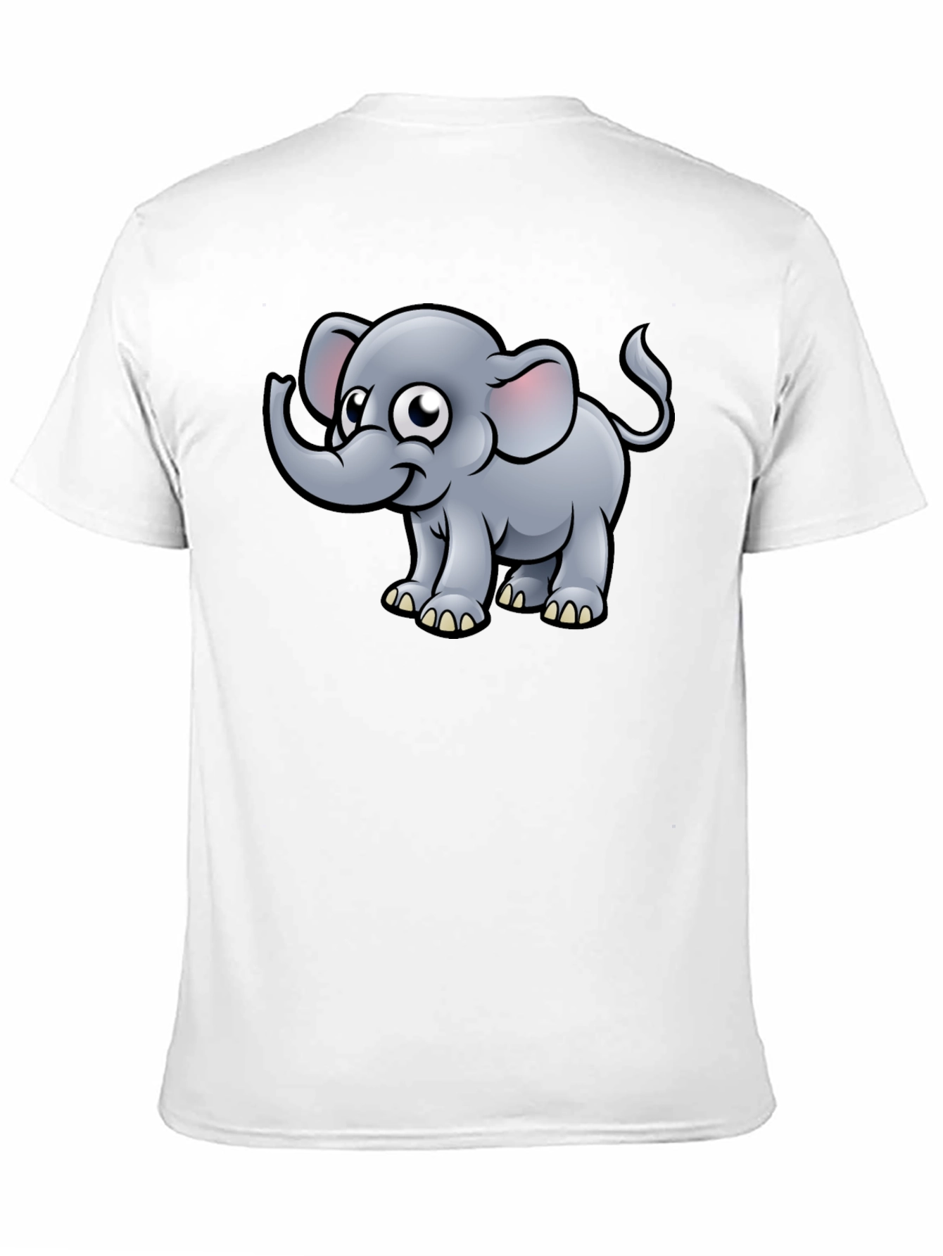 Cartoon Elephant Black T-Shirt