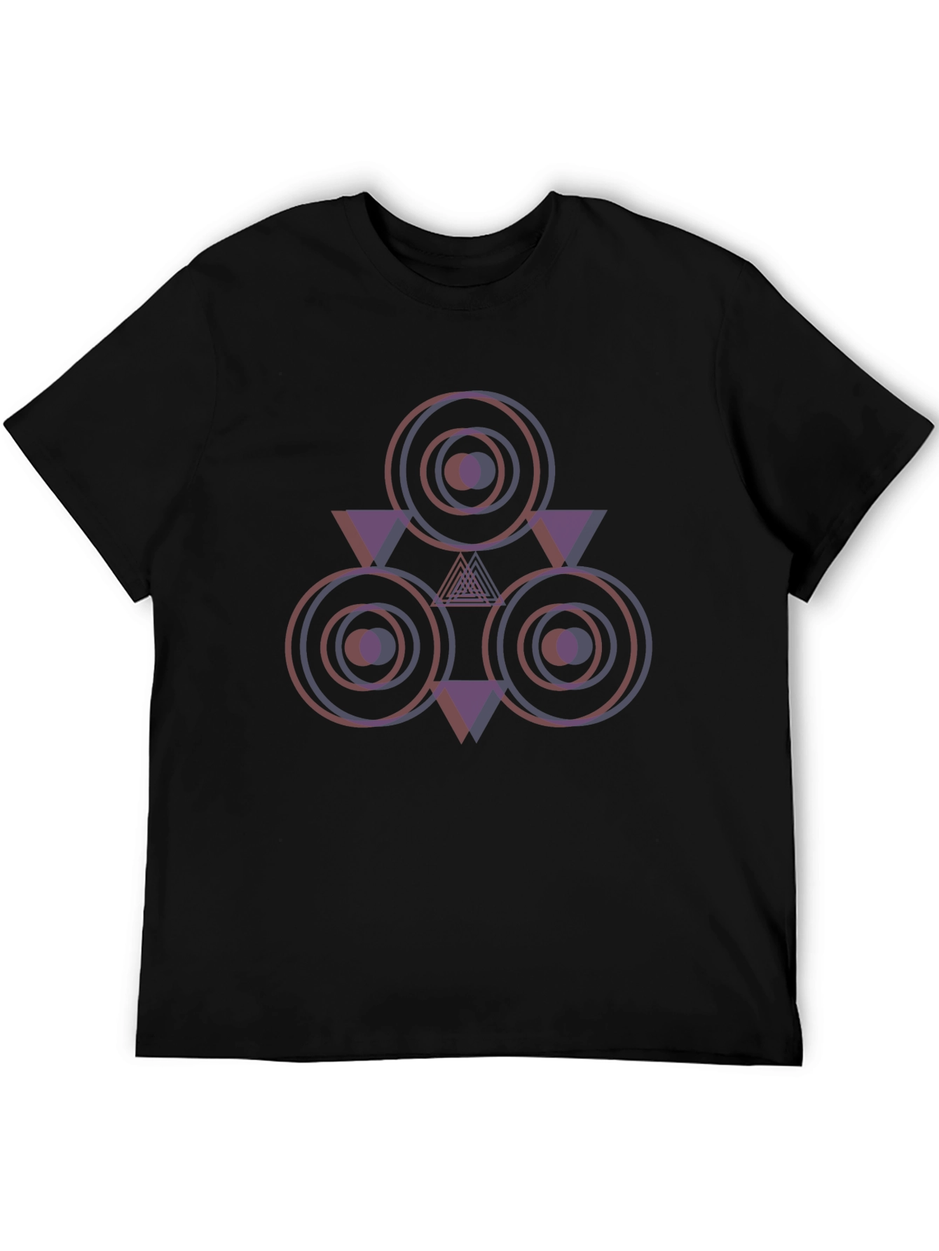 Geometric Circle Triangle Graphic T-Shirt
