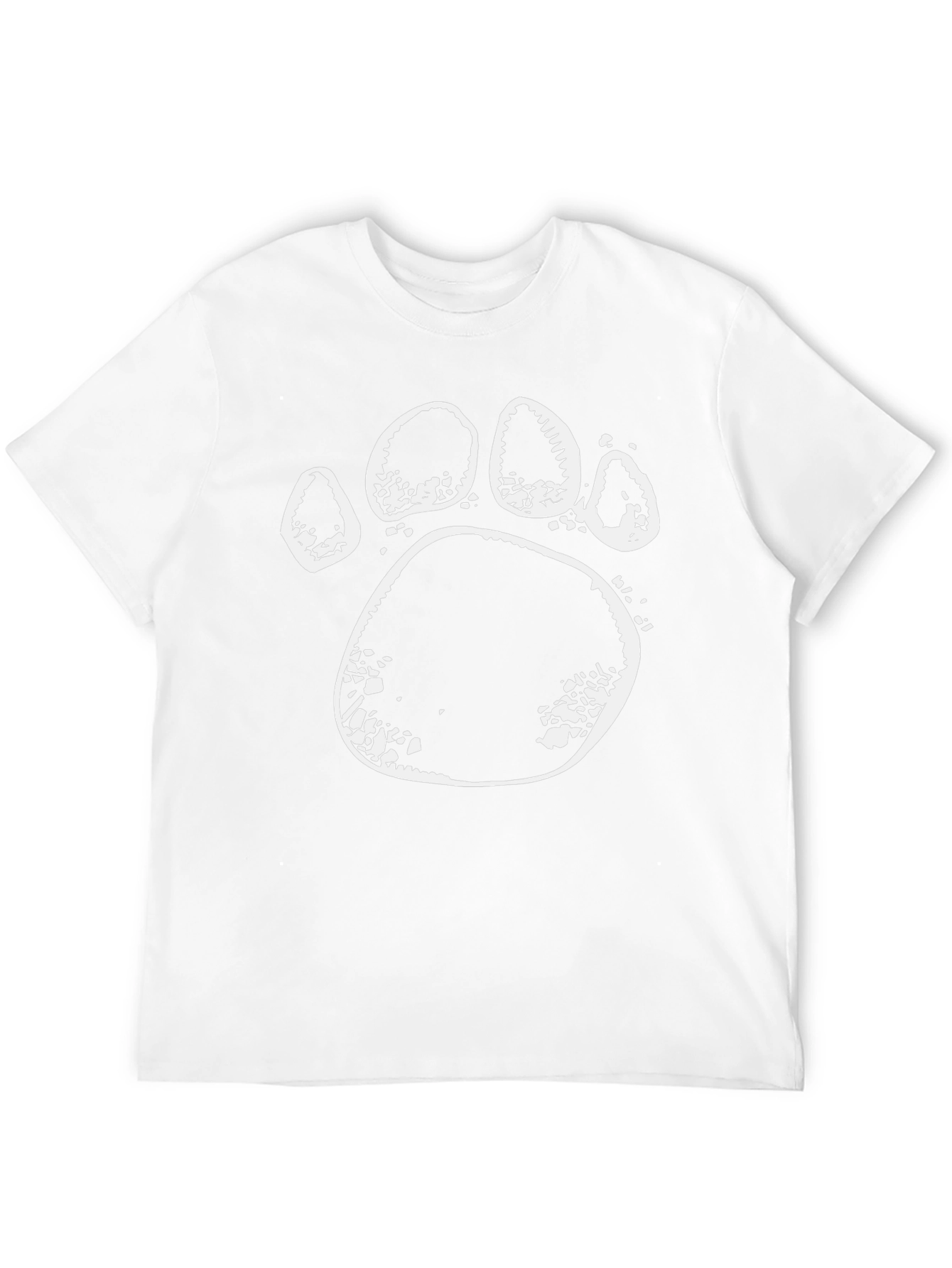 Black T-Shirt with White Bear Paw Print
