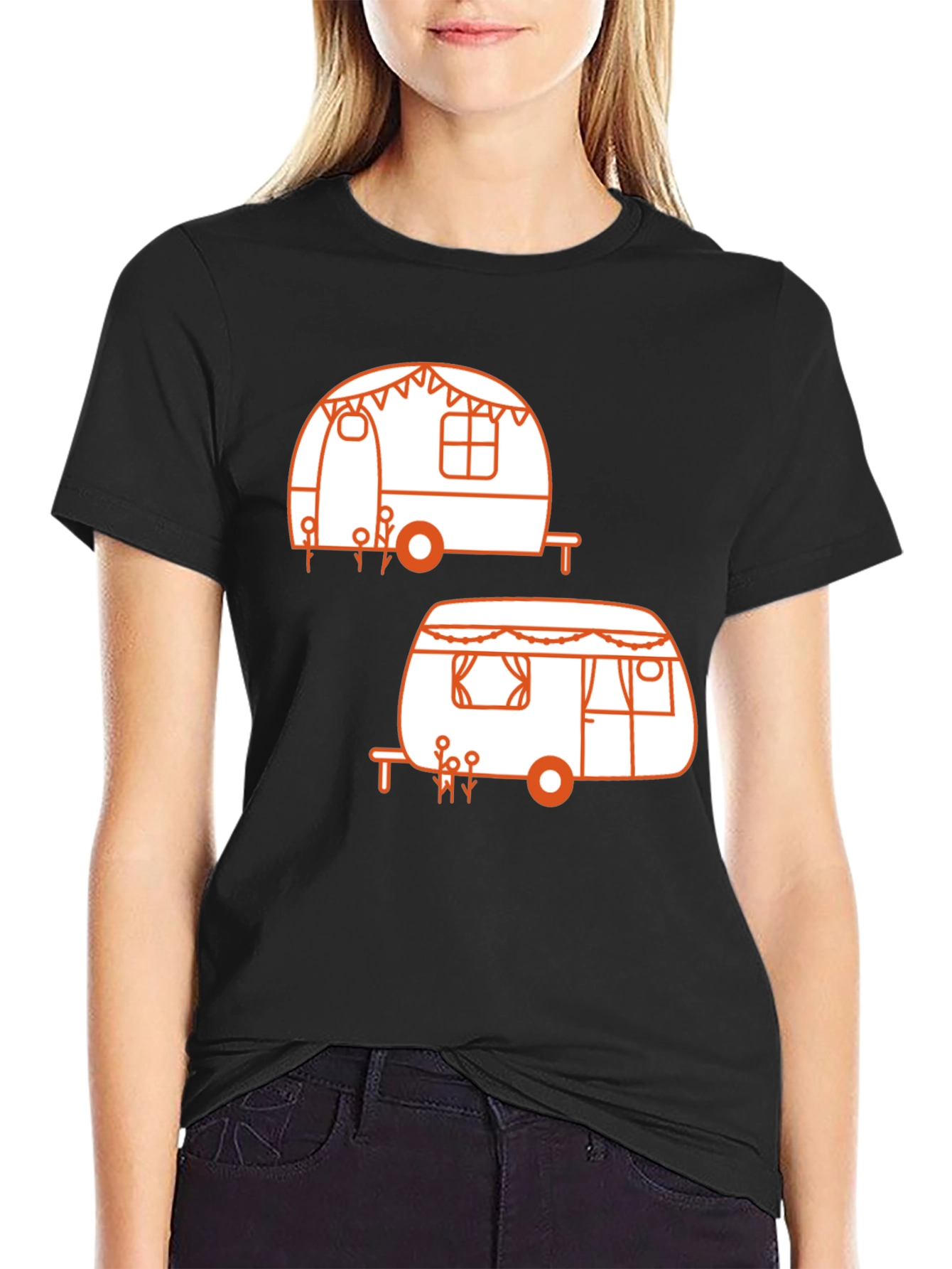 Cute Camper Graphic T-Shirt - Retro Camping Style