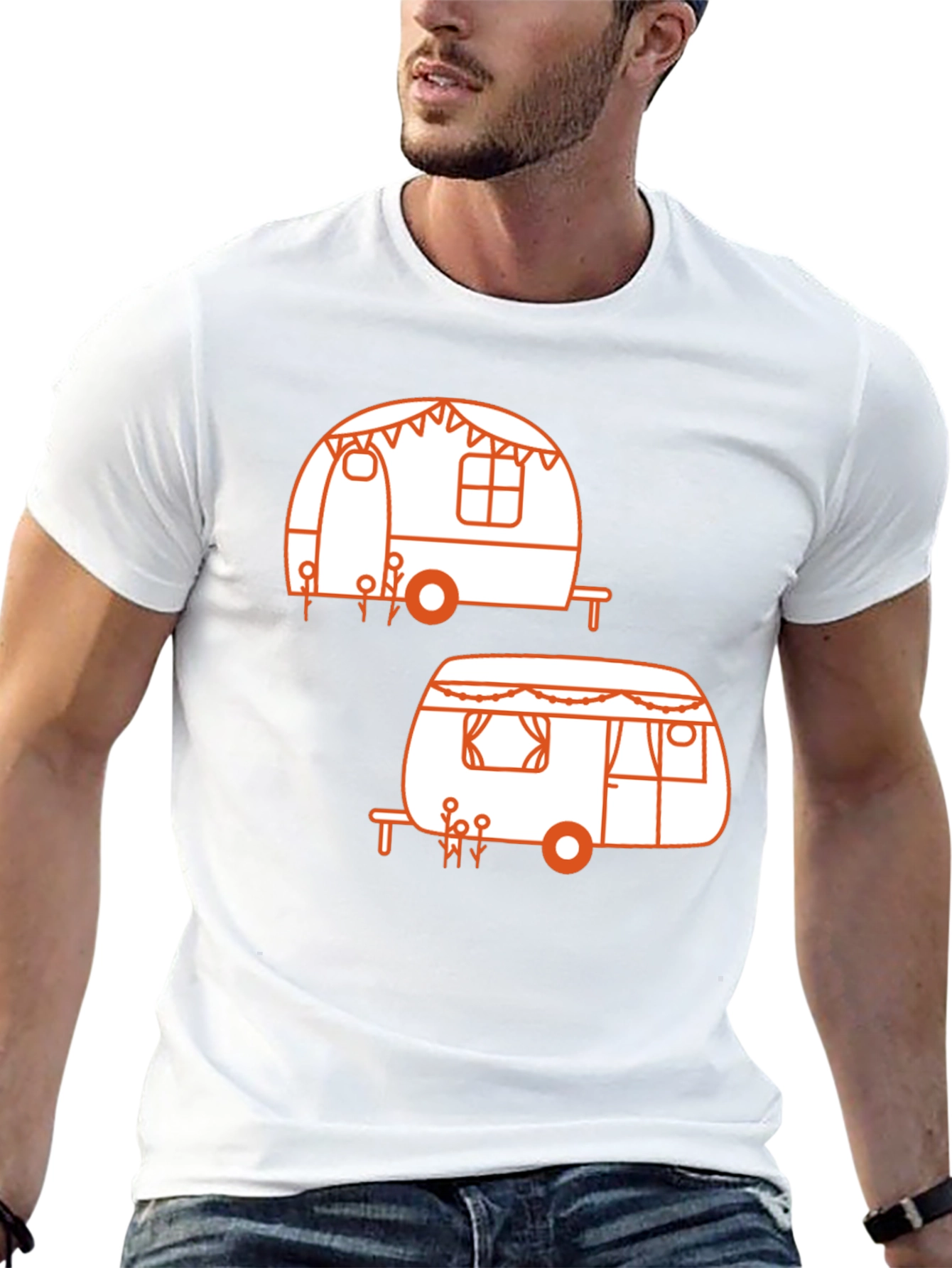 Cute Camper Graphic T-Shirt - Retro Camping Style