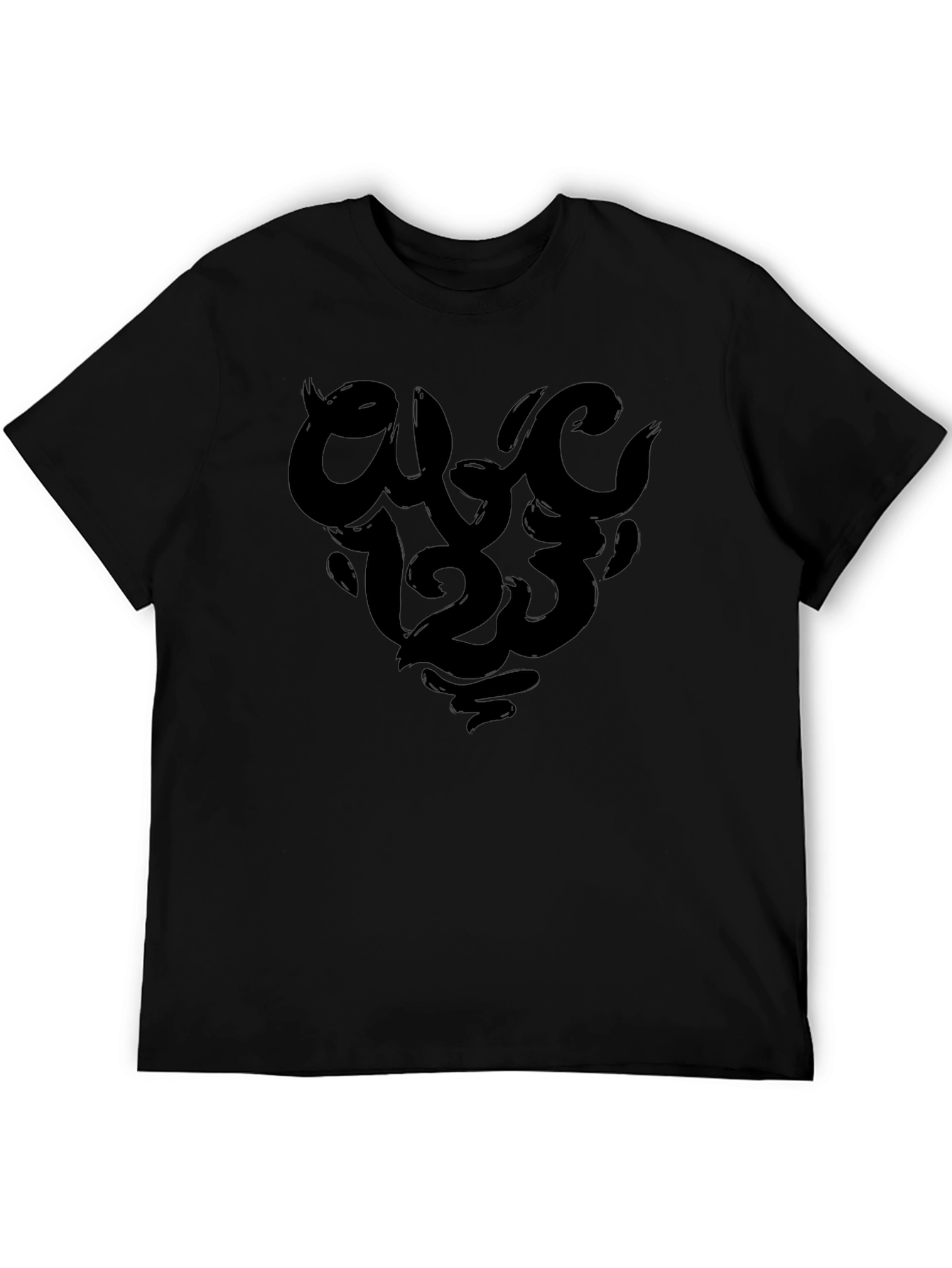 Bold Black Graphic Tee - Number Design