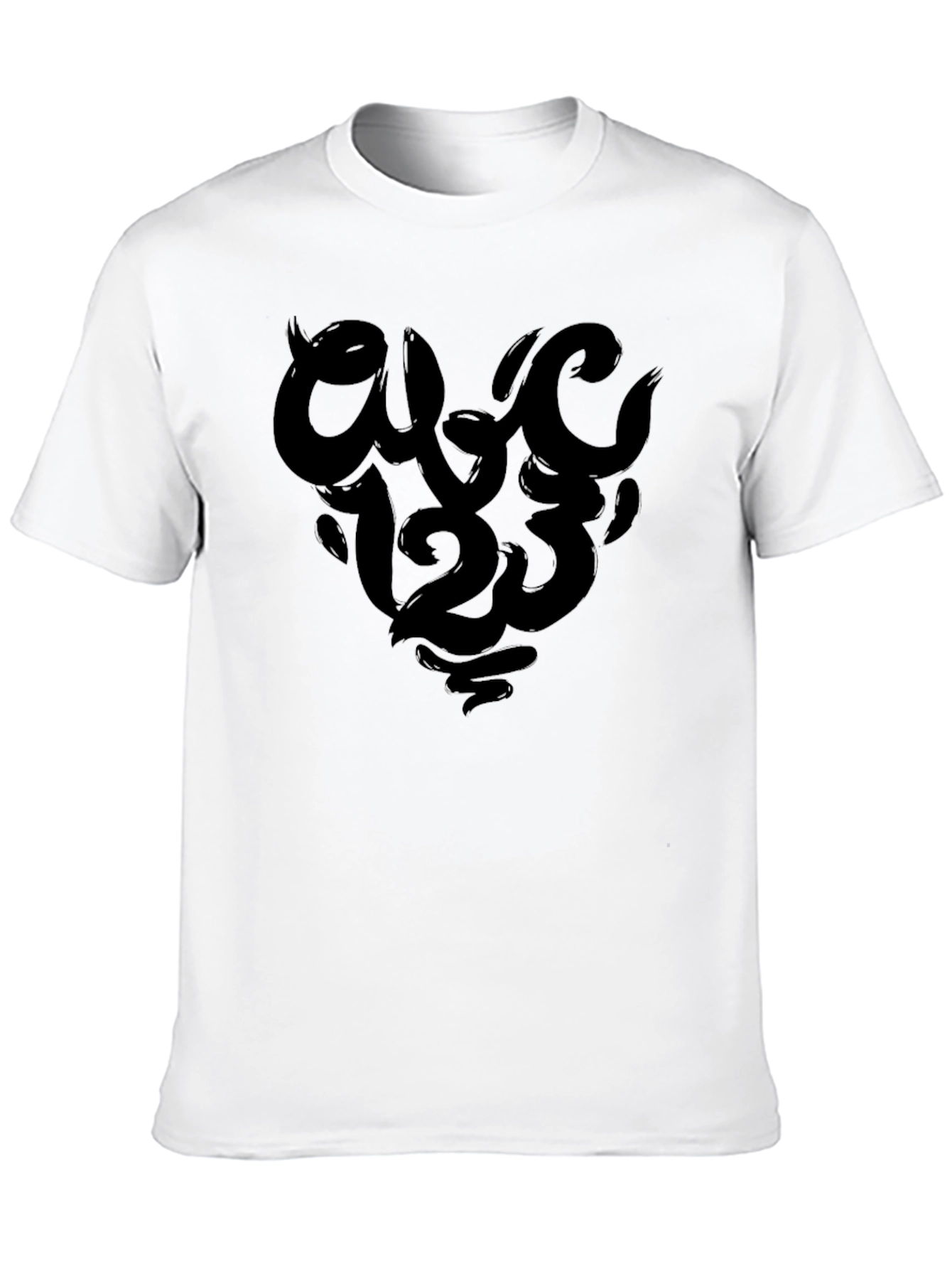 Bold Black Graphic Tee - Number Design