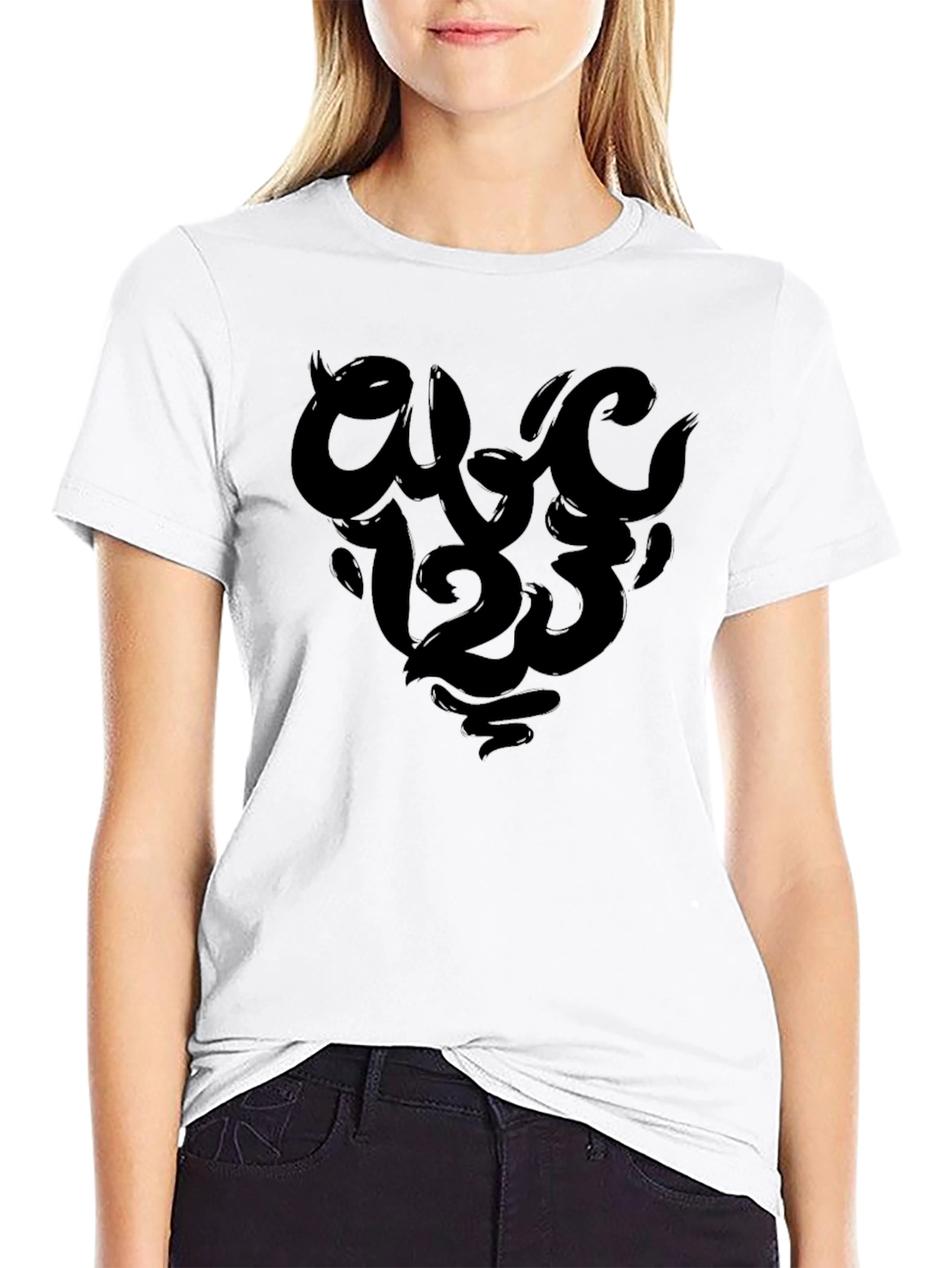 Bold Black Graphic Tee - Number Design