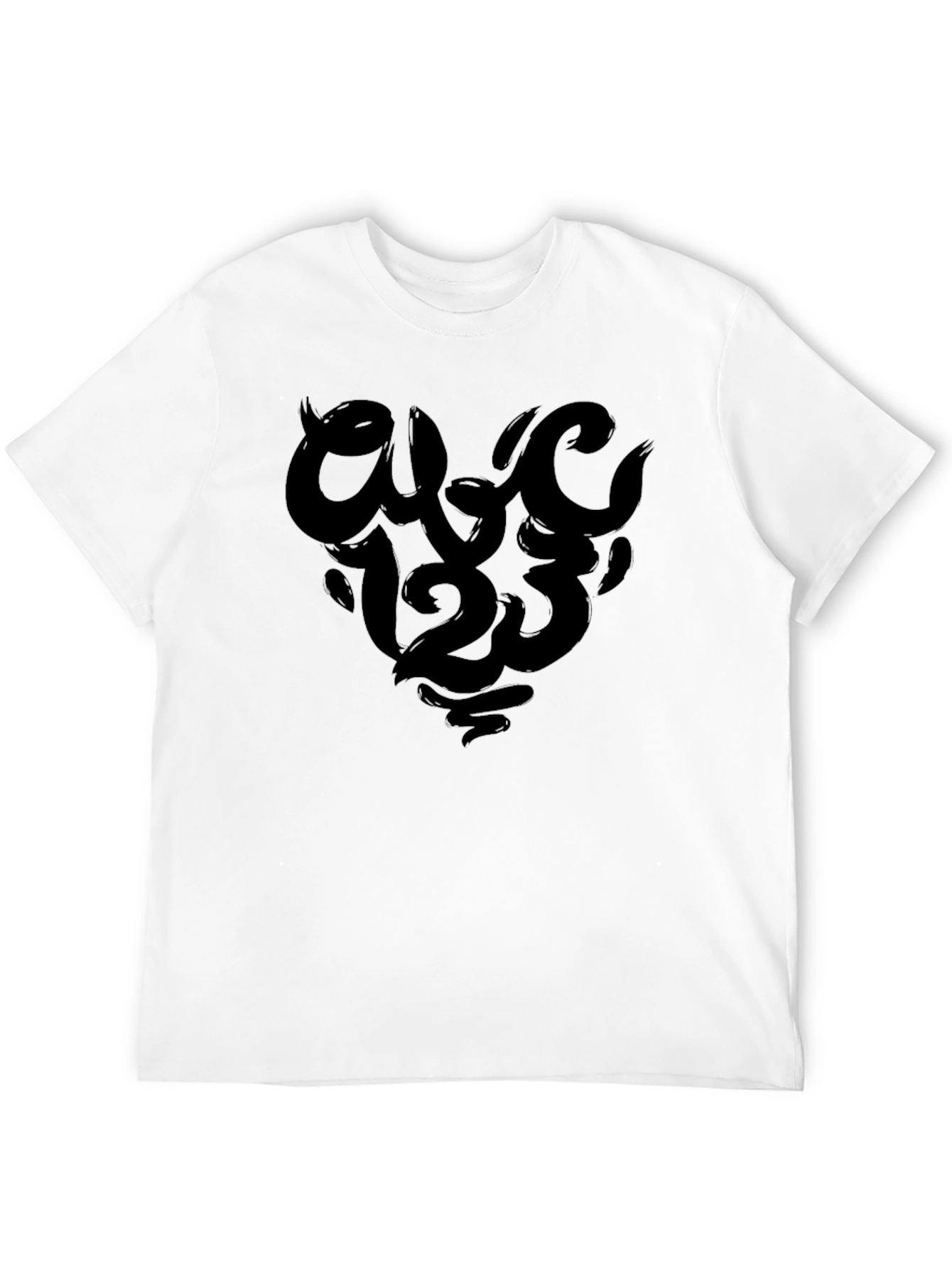 Bold Black Graphic Tee - Number Design
