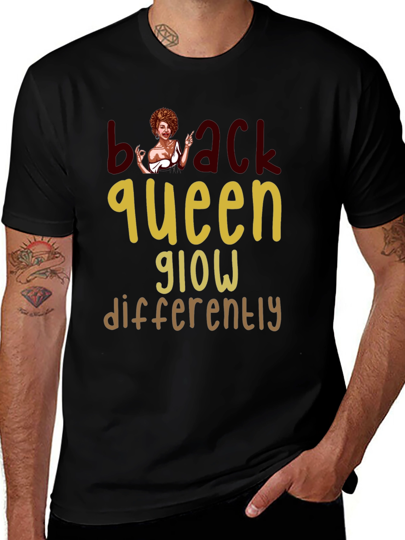 Black Queen Glow T-Shirt - Stylish Graphic Tee