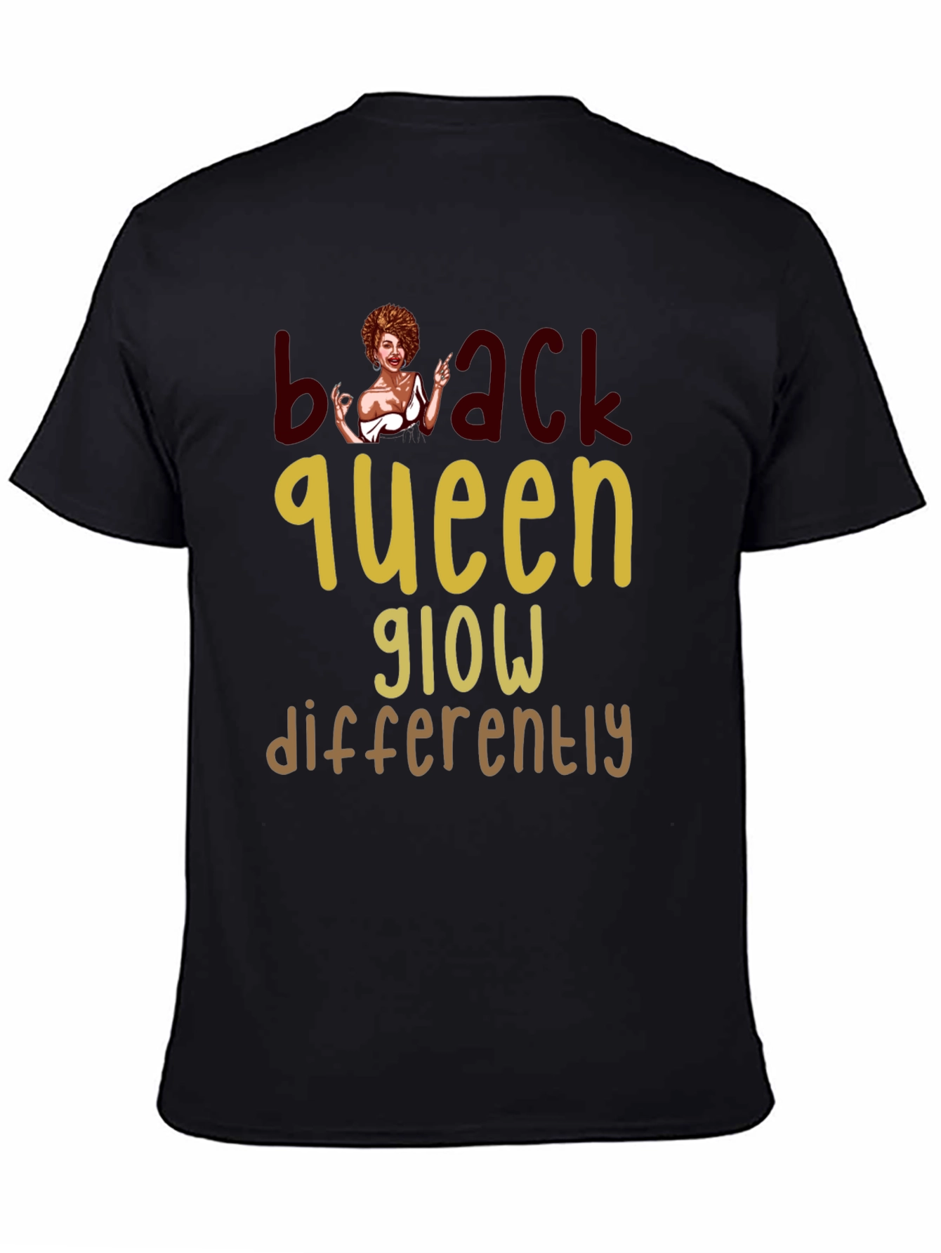 Black Queen Glow T-Shirt - Stylish Graphic Tee