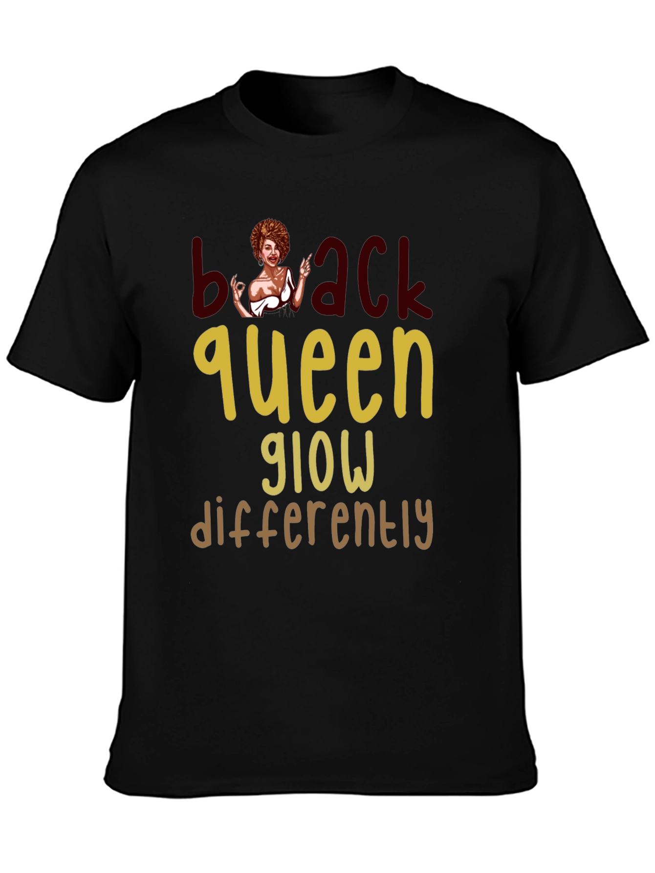 Black Queen Glow T-Shirt - Stylish Graphic Tee