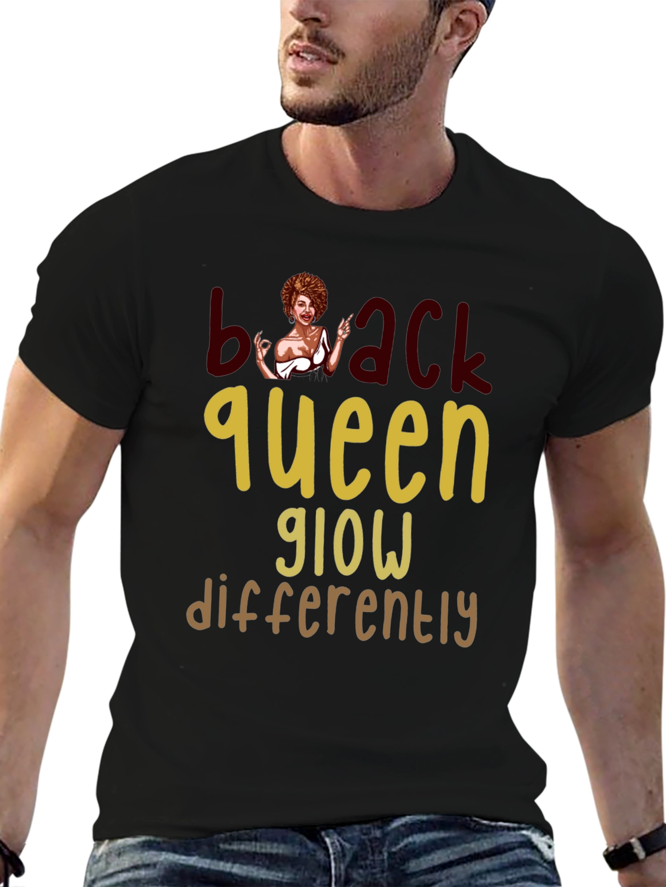 Black Queen Glow T-Shirt - Stylish Graphic Tee