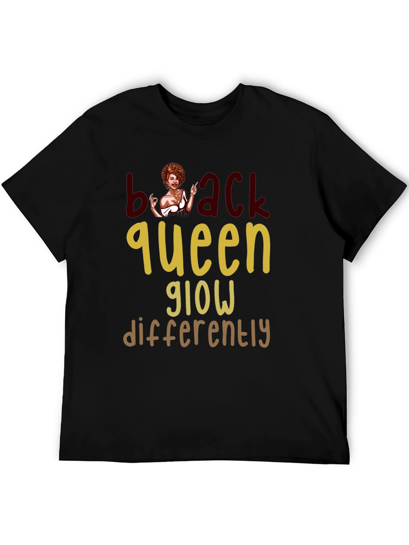 Black Queen Glow T-Shirt - Stylish Graphic Tee
