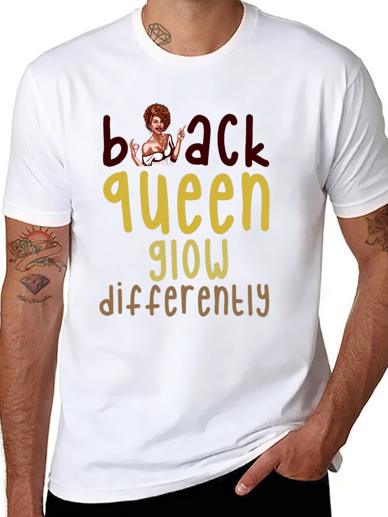 Black Queen Glow T-Shirt - Stylish Graphic Tee