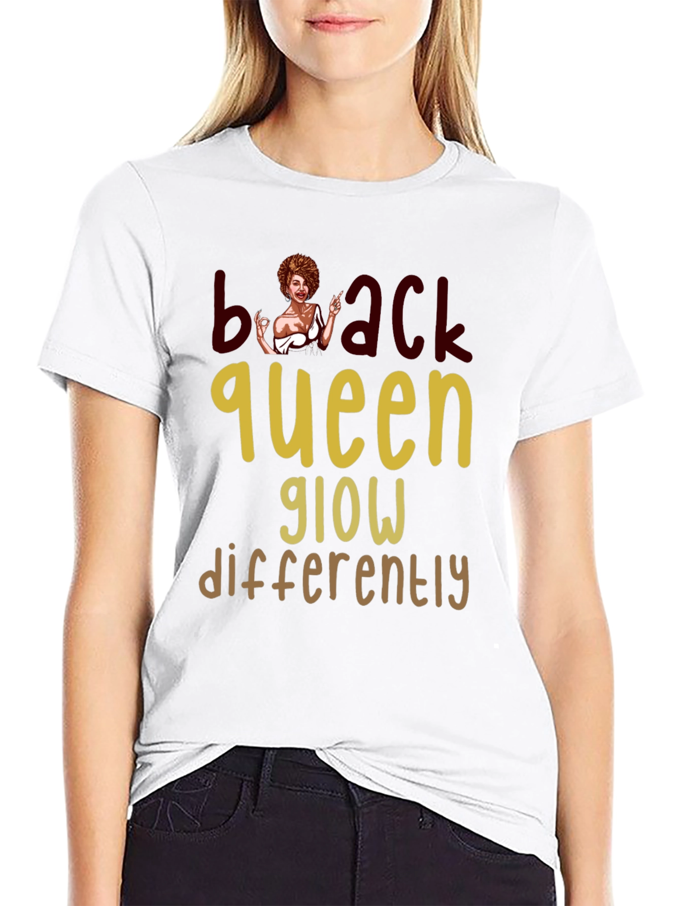 Black Queen Glow T-Shirt - Stylish Graphic Tee