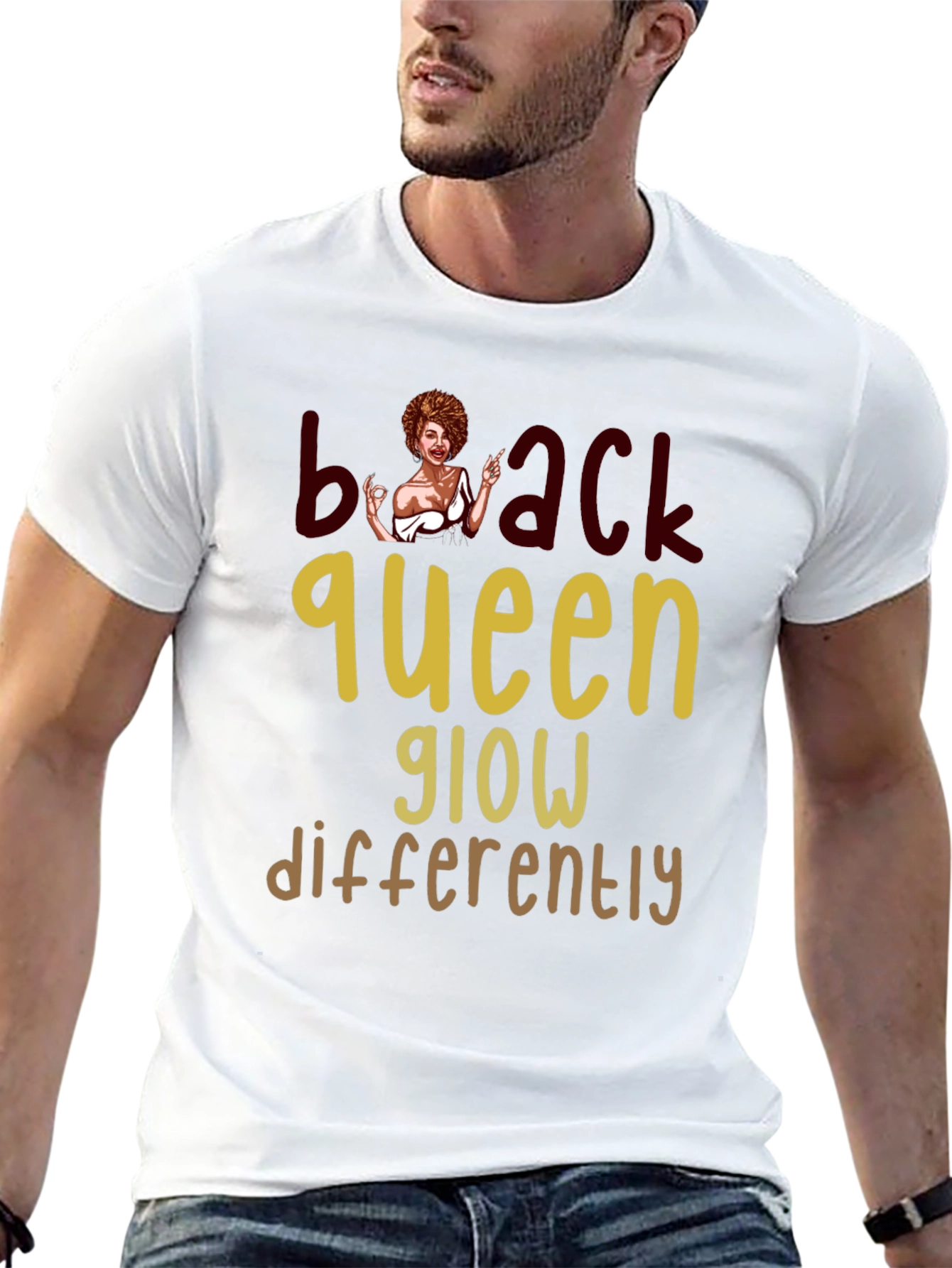 Black Queen Glow T-Shirt - Stylish Graphic Tee