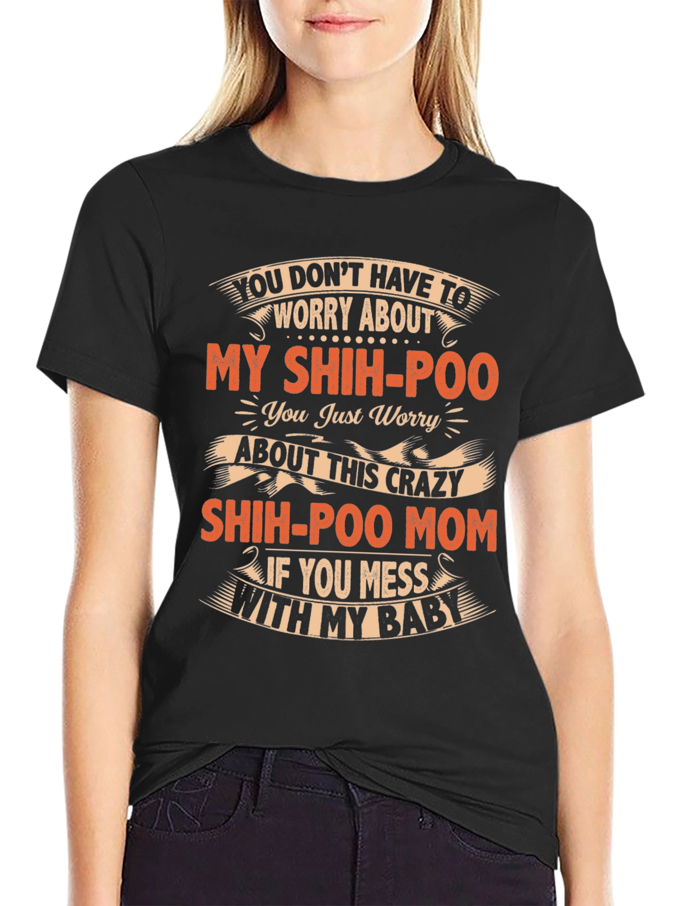 Shih-Poo Mom Graphic Tee - Crazy Dog Mom T-Shirt