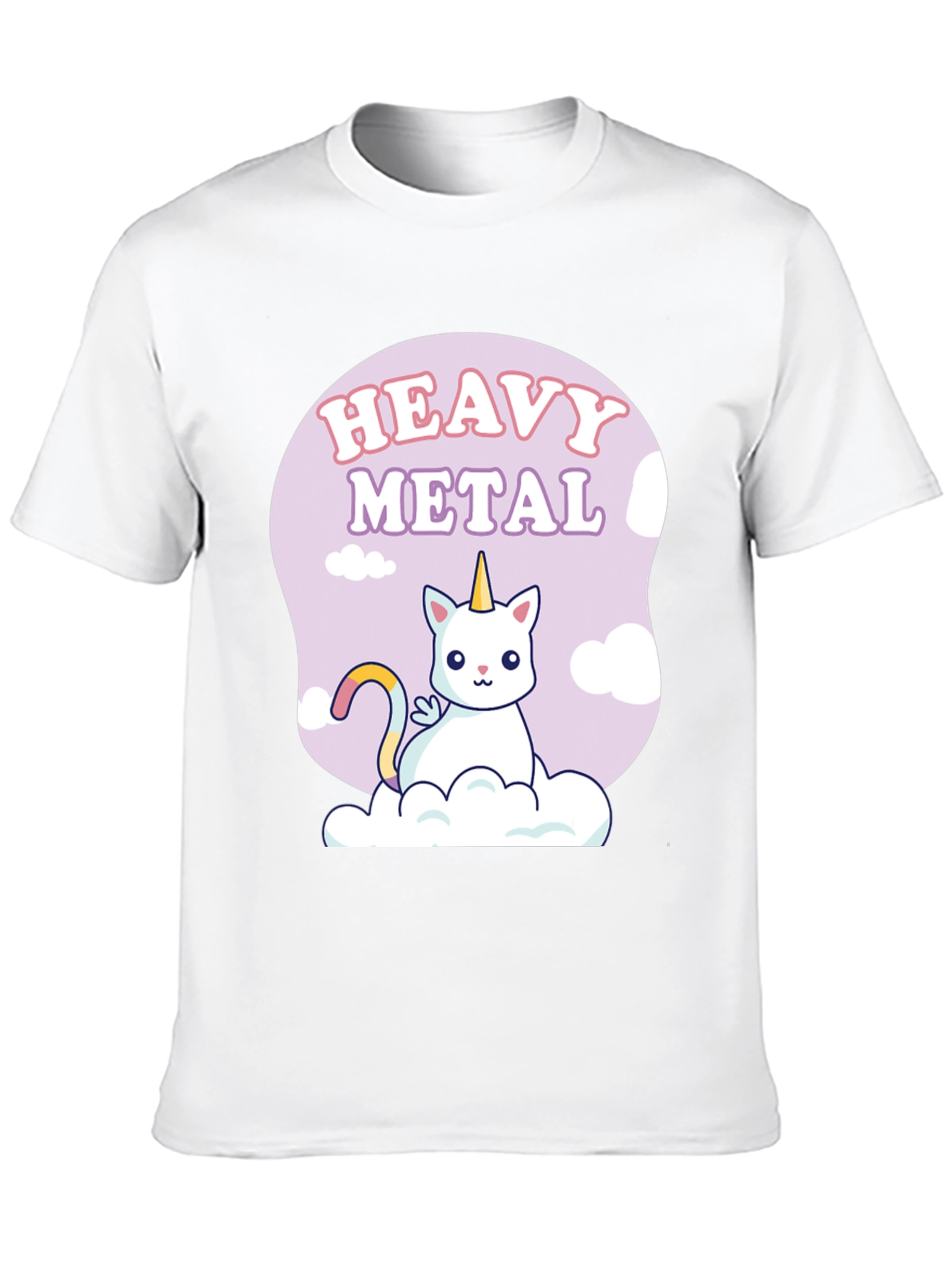 Heavy Metal Unicorn Cat Graphic T-Shirt