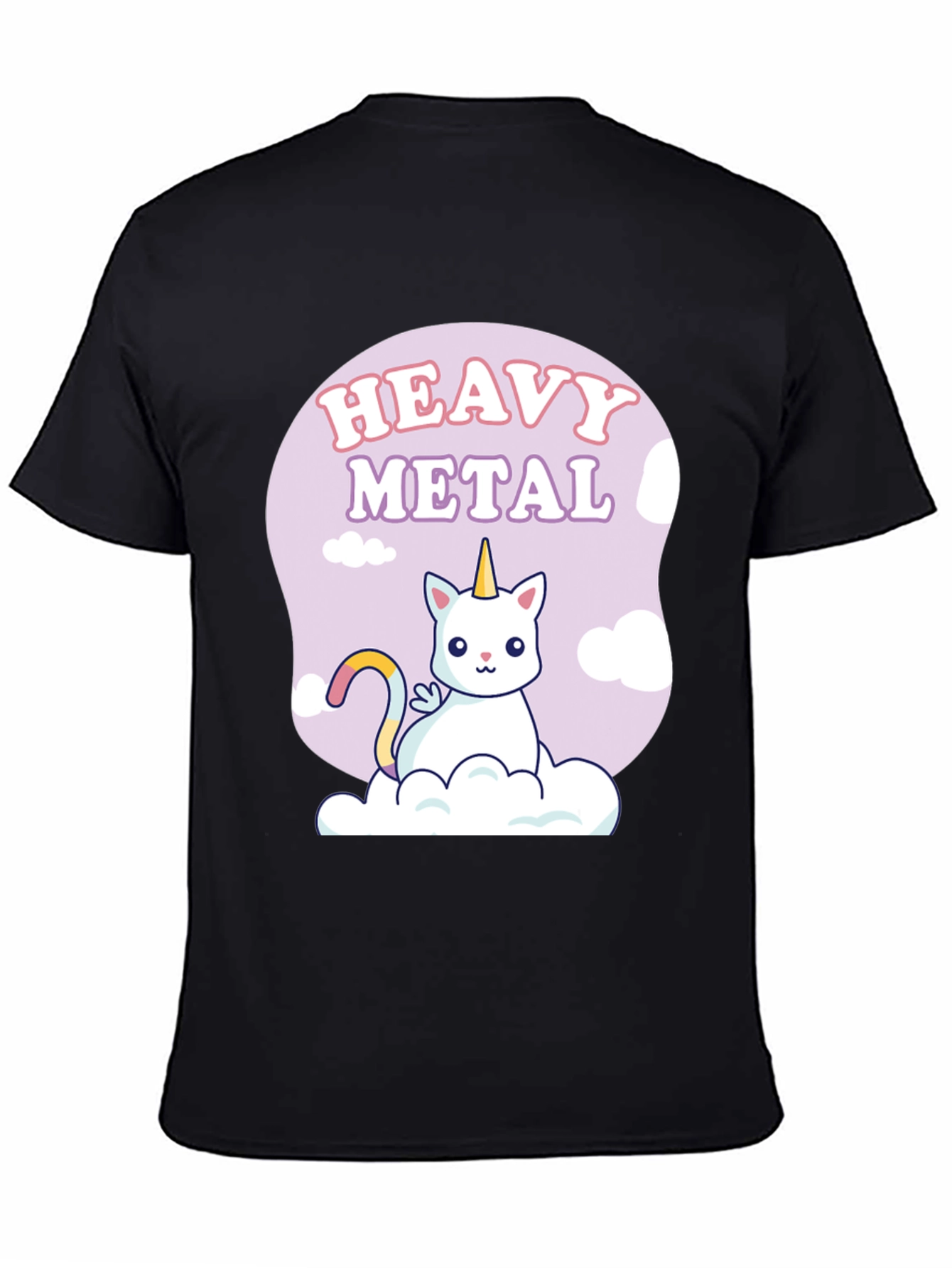 Heavy Metal Unicorn Cat Graphic T-Shirt