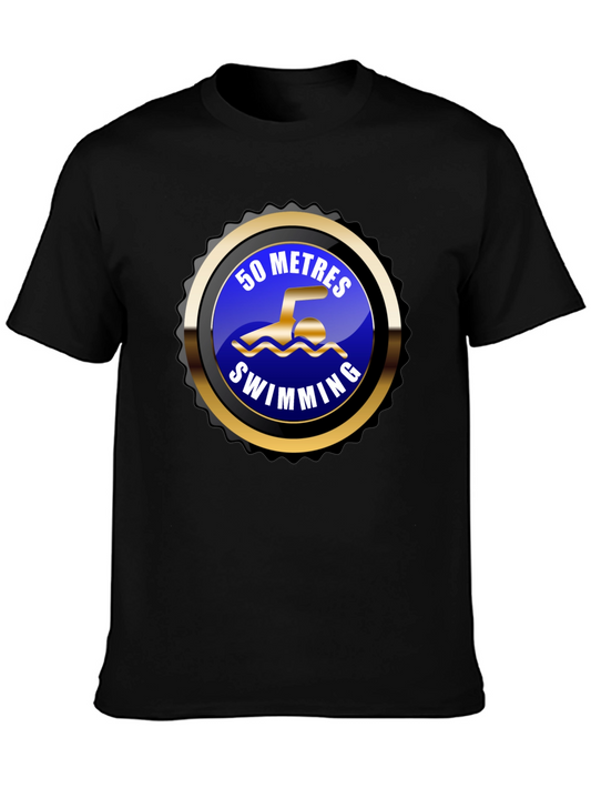 50 Metres Swimming Black T-Shirt