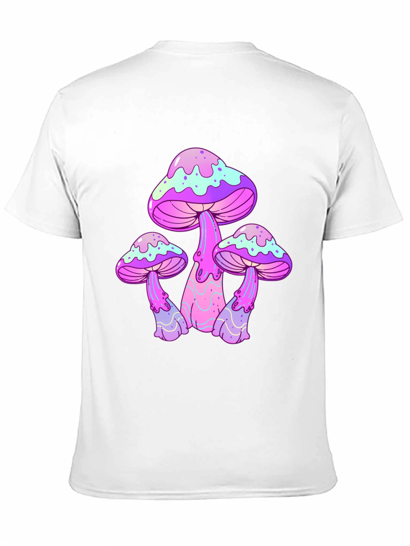 Funky Mushroom Graphic Tee - Black Cotton T-Shirt