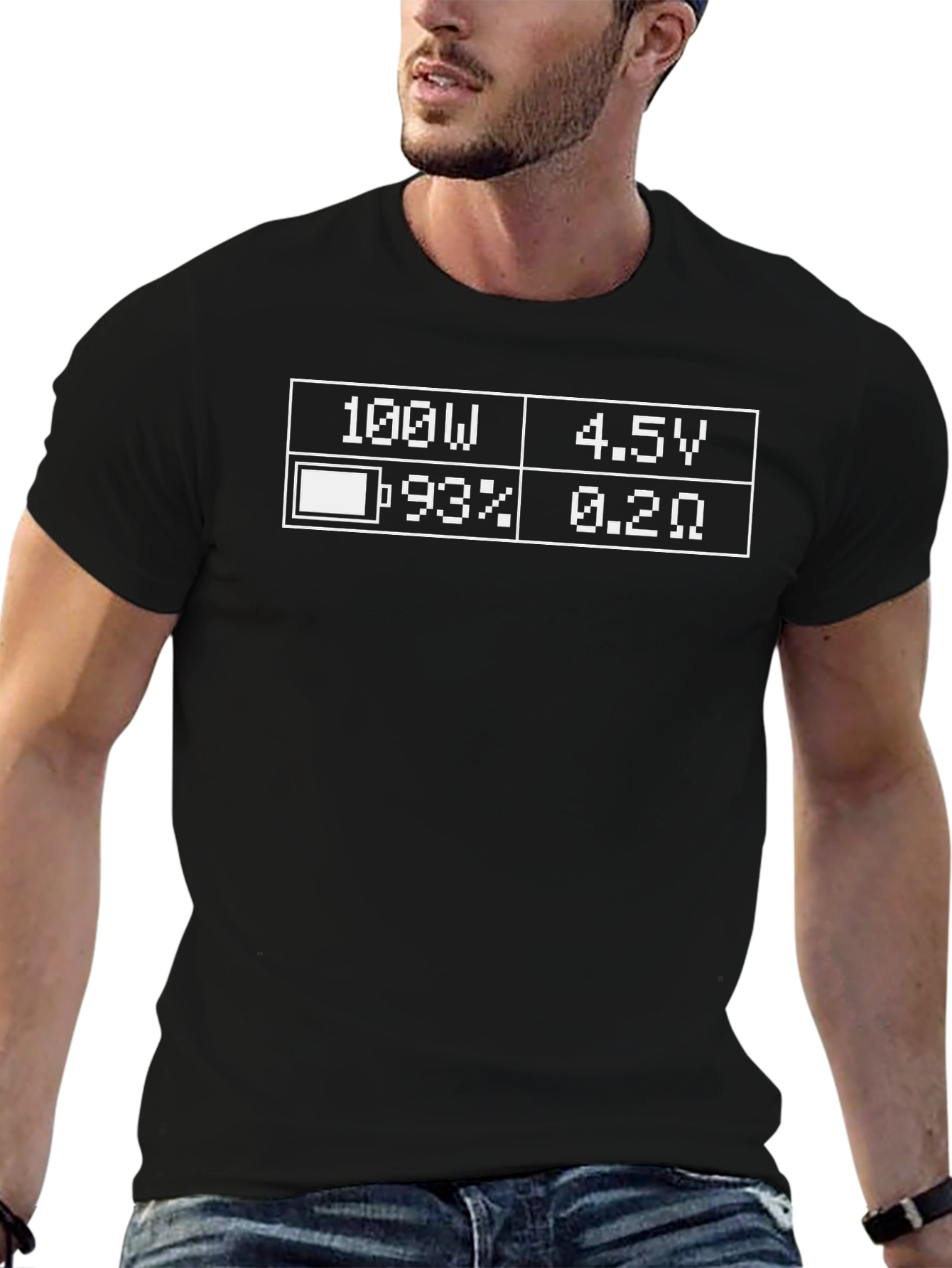 Vape Display Tee - 100W Battery Indicator Design