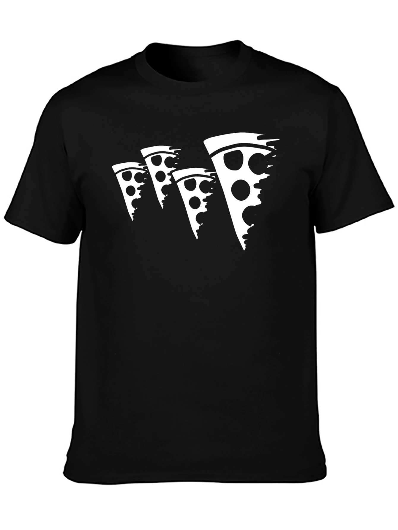 Pizza Slice Graphic Black T-Shirt