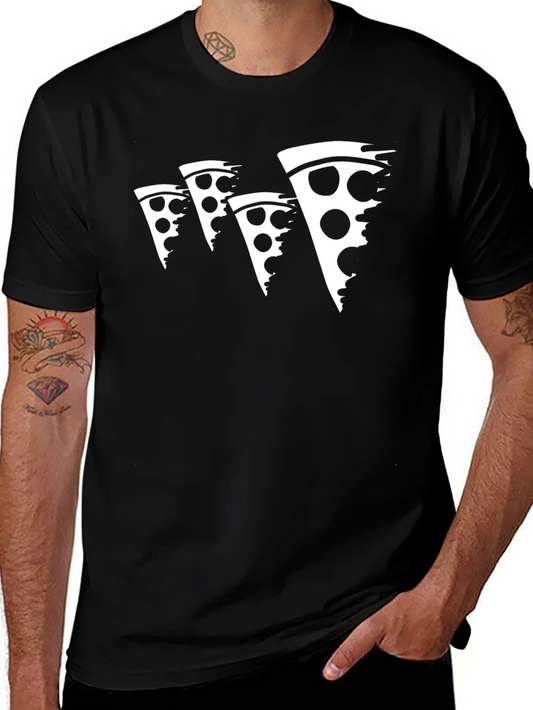Pizza Slice Graphic Black T-Shirt