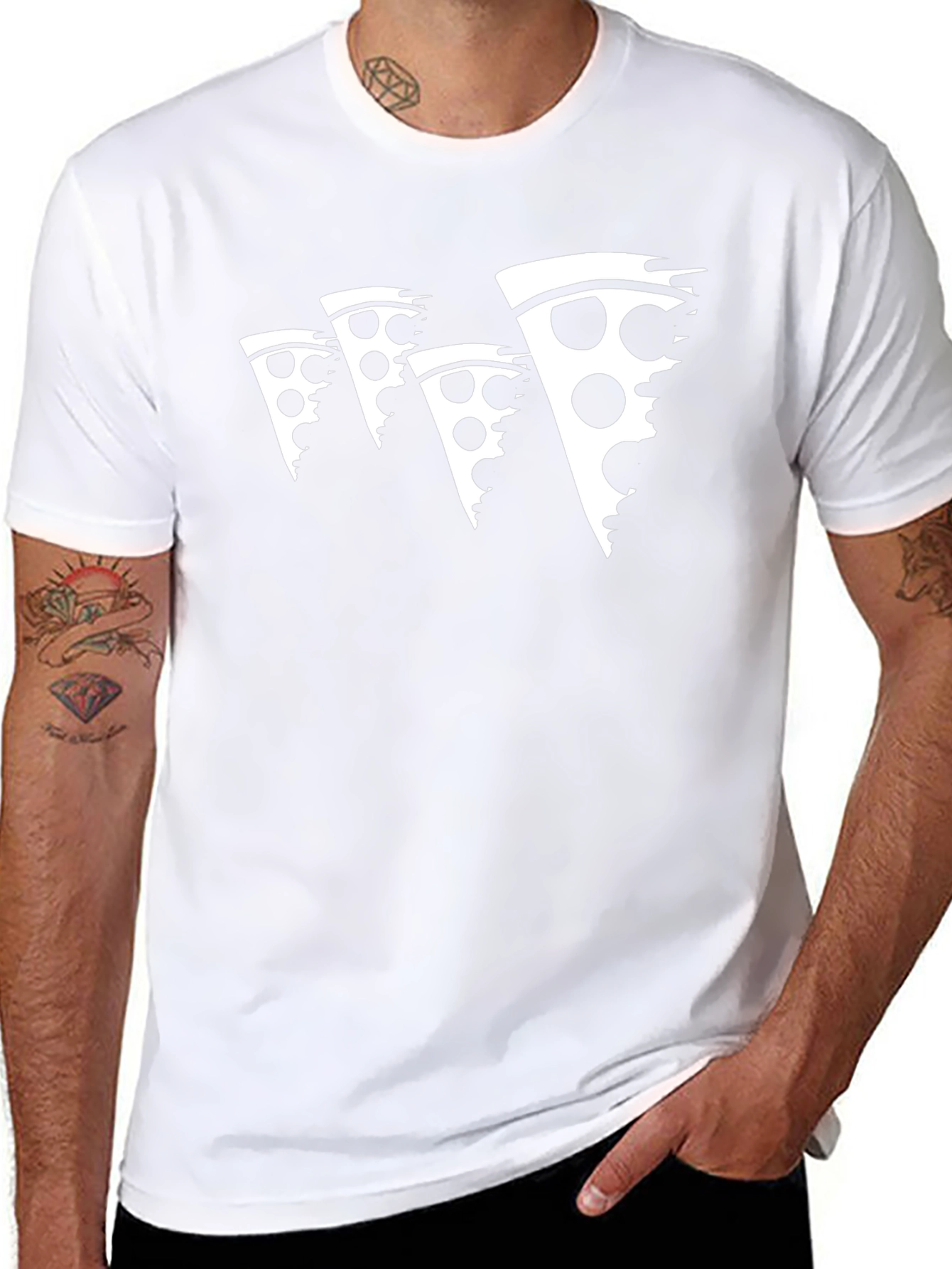 Pizza Slice Graphic Black T-Shirt