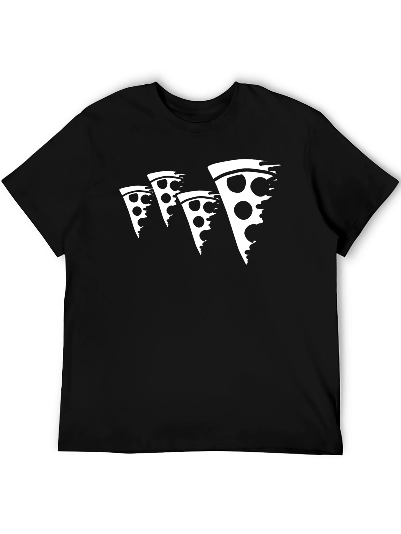 Pizza Slice Graphic Black T-Shirt