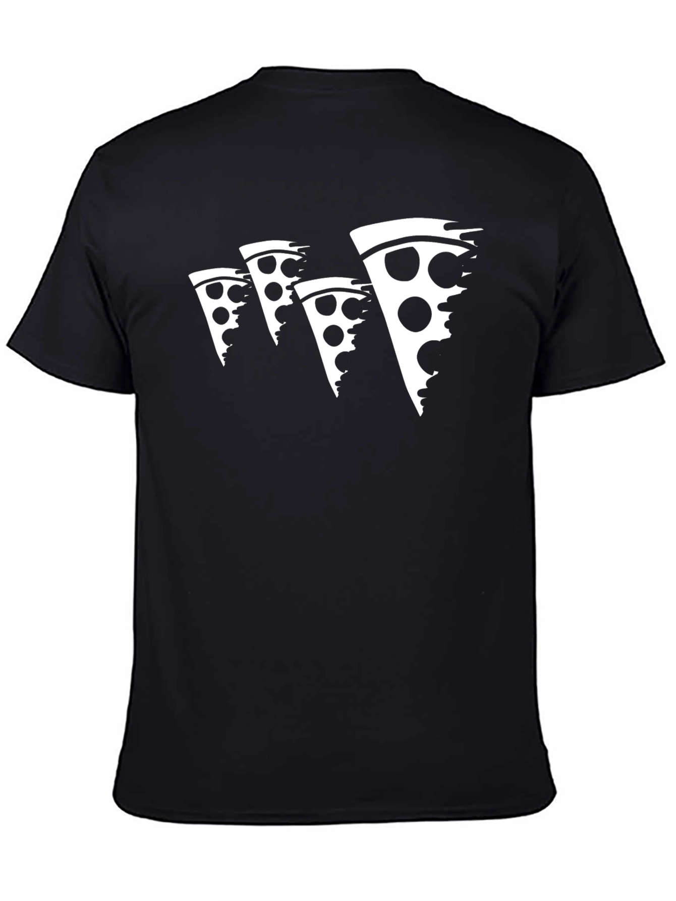 Pizza Slice Graphic Black T-Shirt