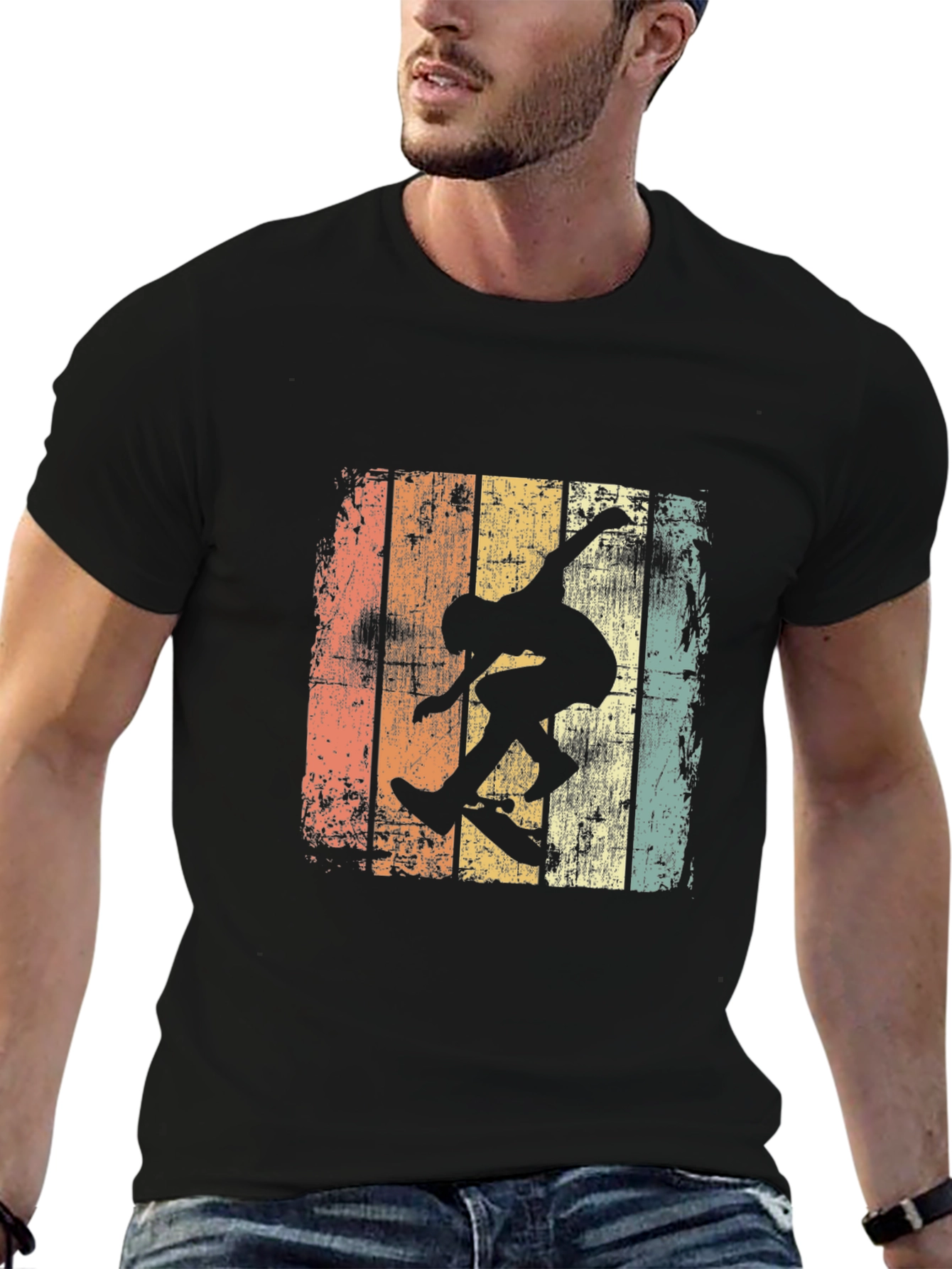 Retro Skateboarder Graphic Tee - Cool & Casual