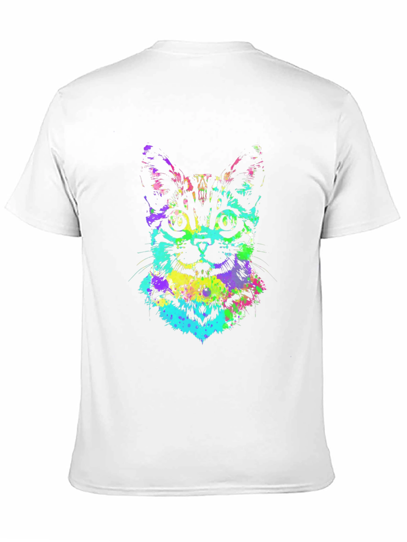 Vibrant Cat Graphic Tee - Black Unisex T-Shirt