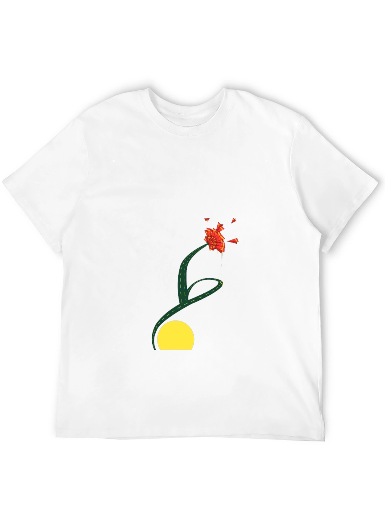 Black T-Shirt with Abstract Floral Design