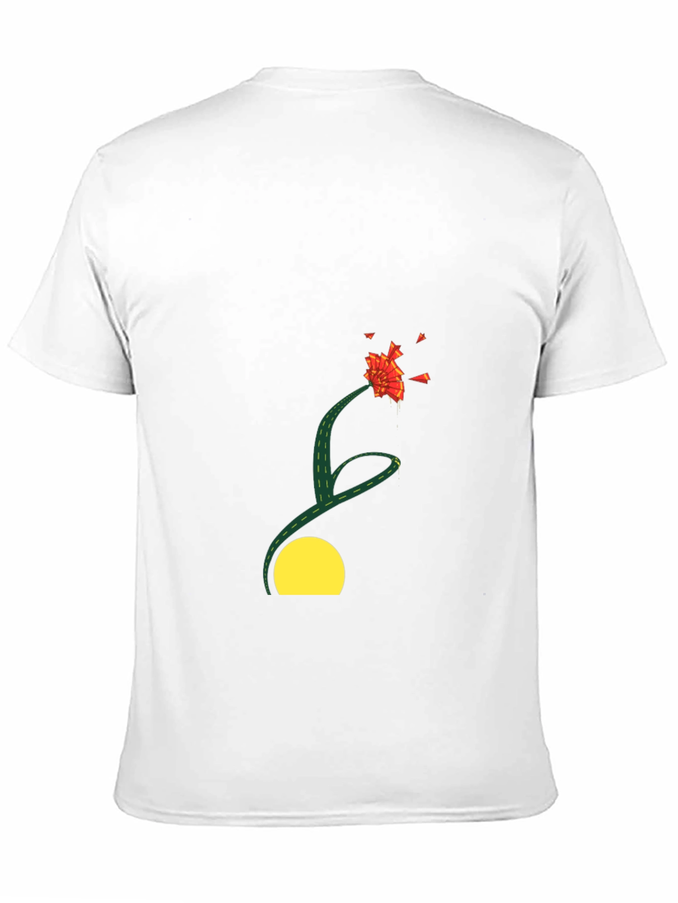 Black T-Shirt with Abstract Floral Design