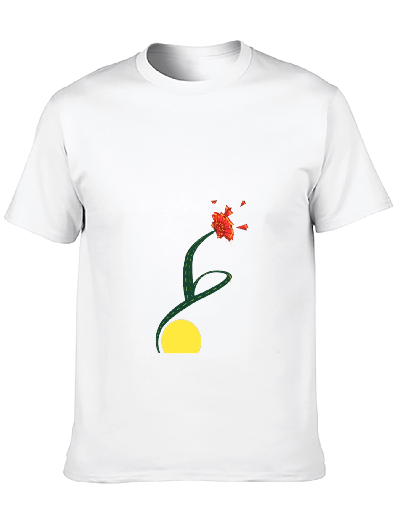 Black T-Shirt with Abstract Floral Design
