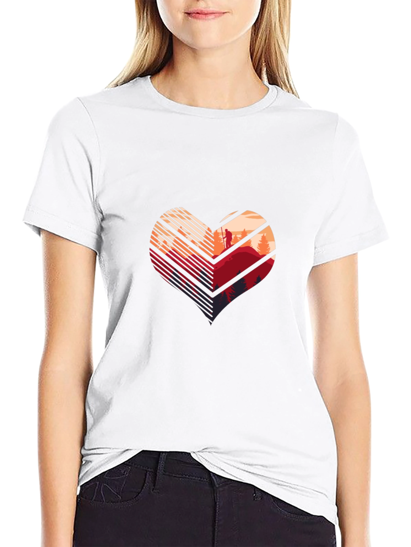 Heart Hiker Graphic Tee - Adventure Awaits!