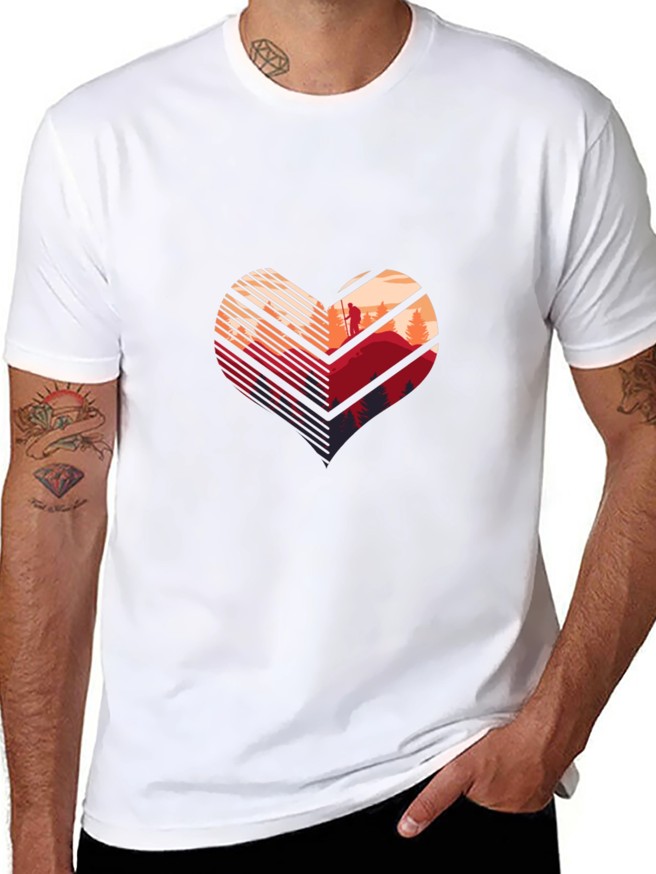 Heart Hiker Graphic Tee - Adventure Awaits!