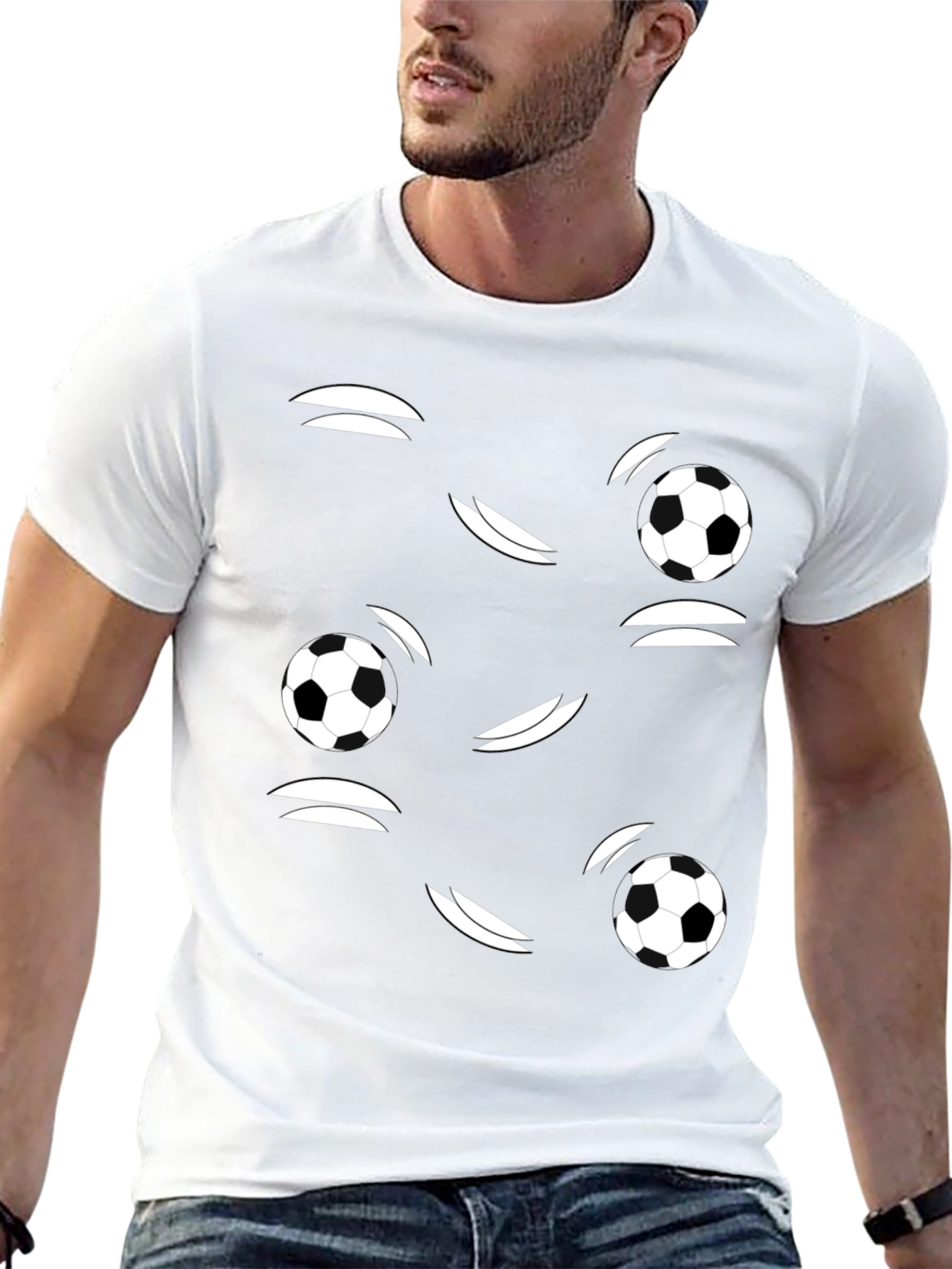 Soccer Ball Graphic Black T-Shirt