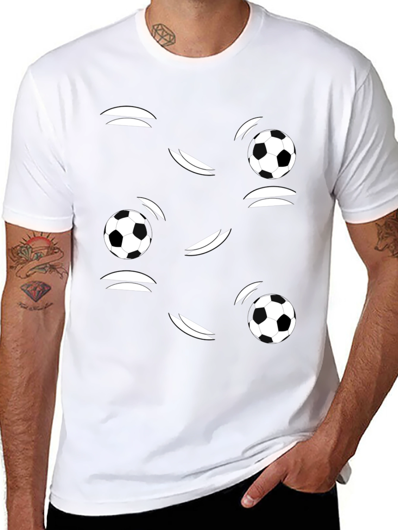 Soccer Ball Graphic Black T-Shirt