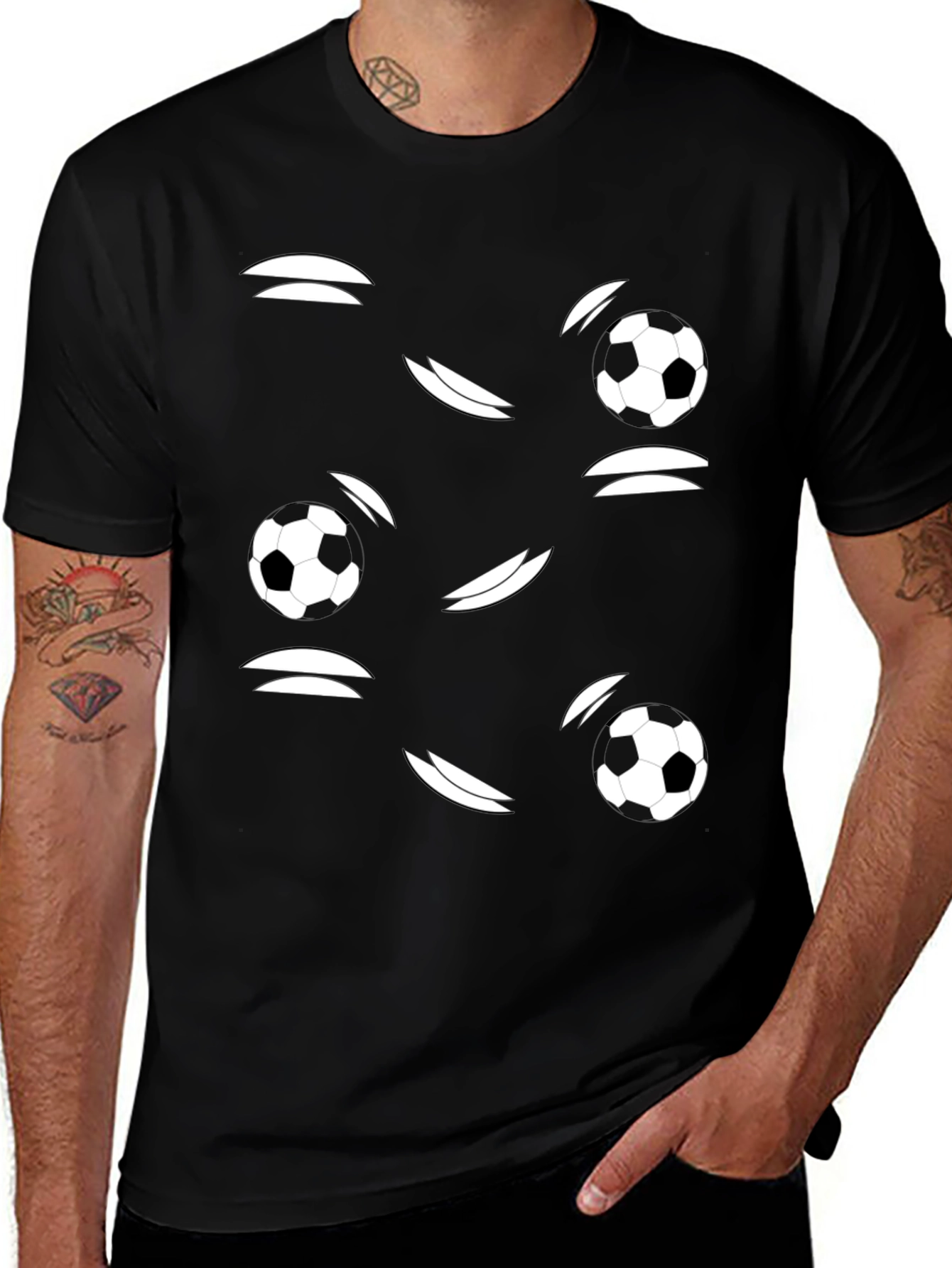 Soccer Ball Graphic Black T-Shirt