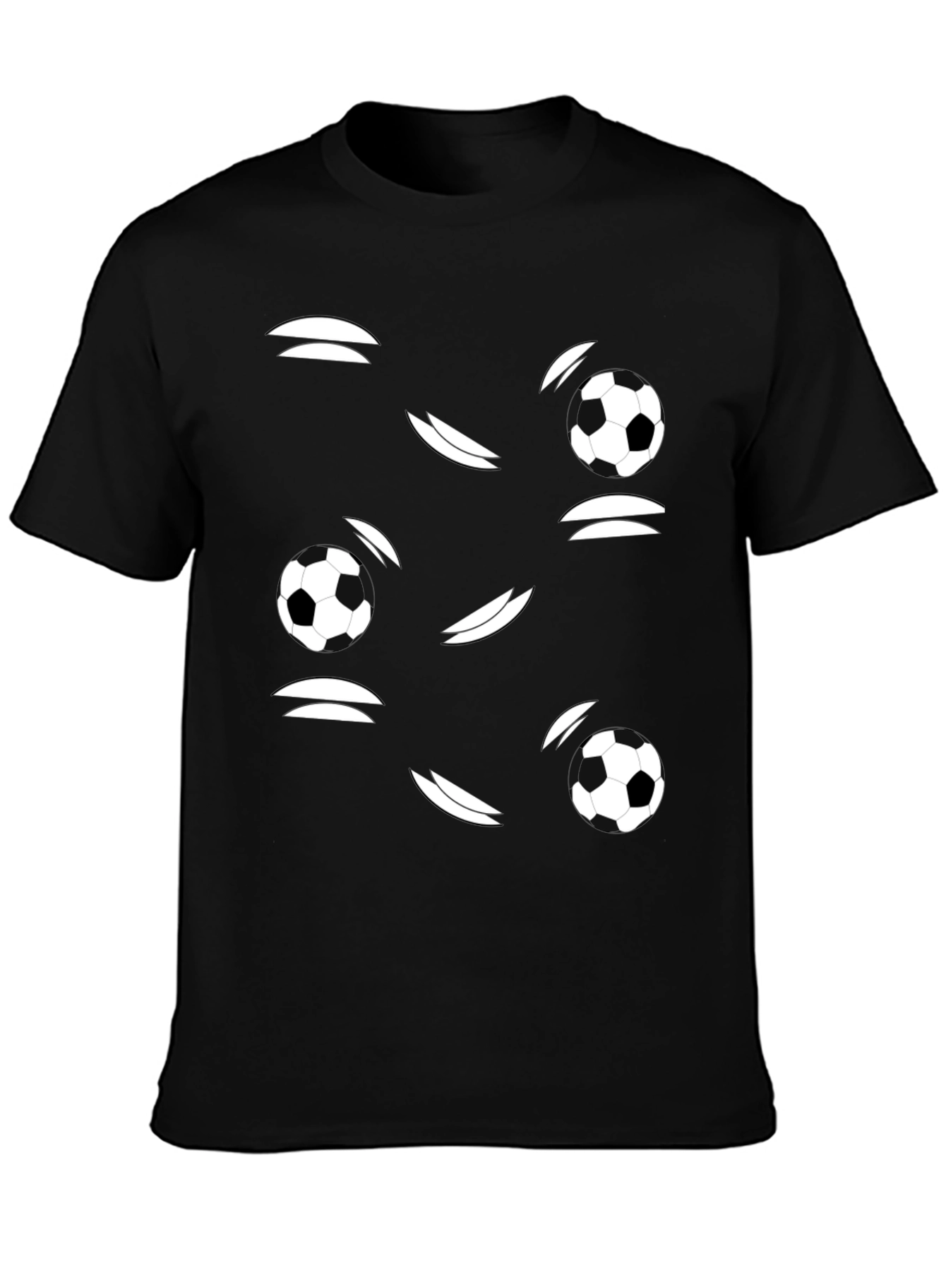 Soccer Ball Graphic Black T-Shirt