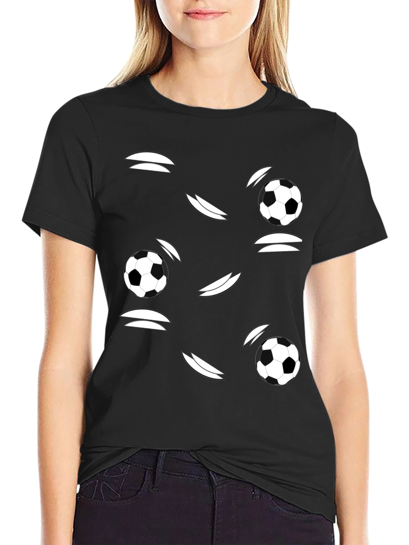 Soccer Ball Graphic Black T-Shirt