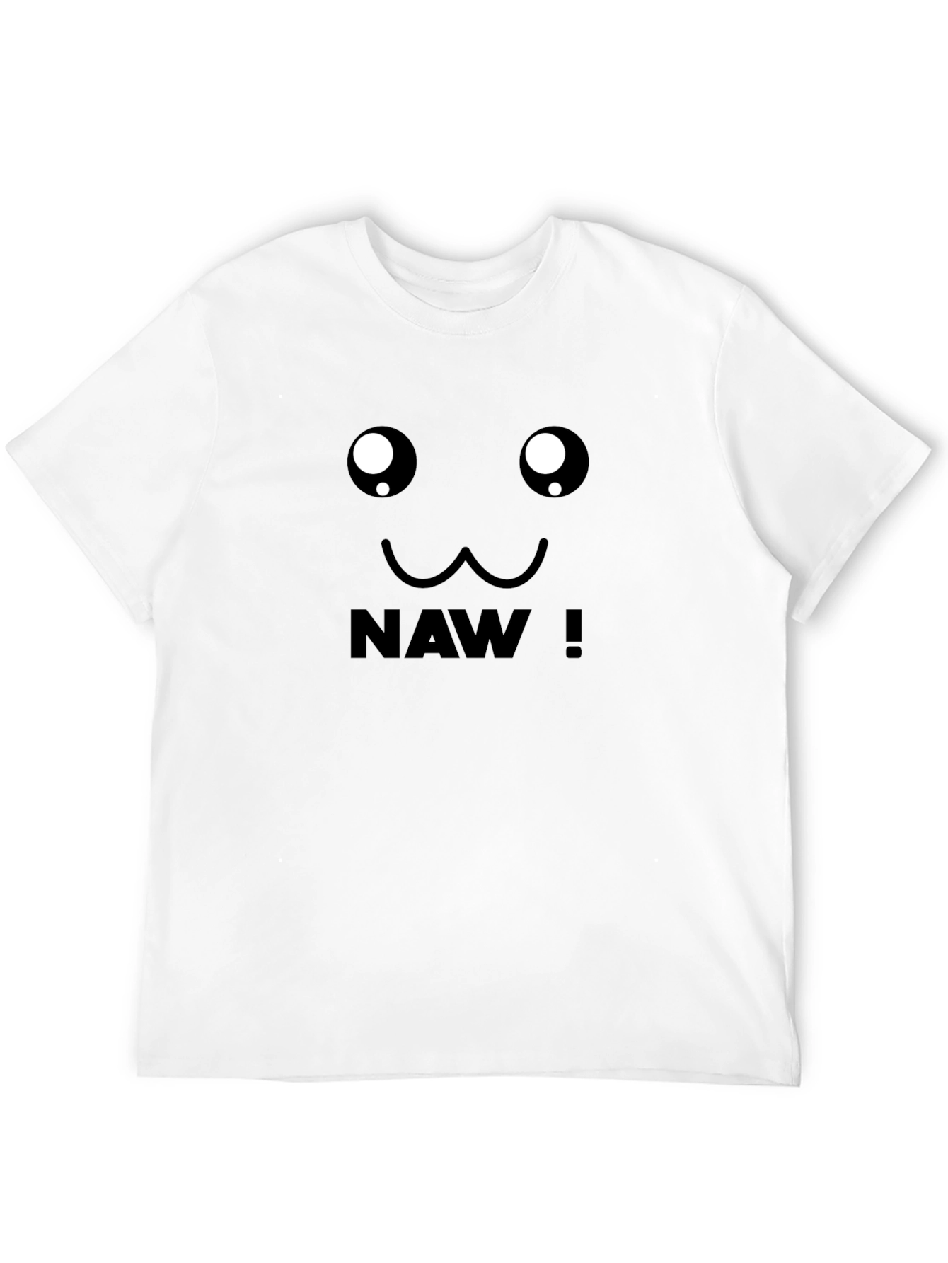 Naw! Kawaii Face Black T-Shirt - Cute Anime Style