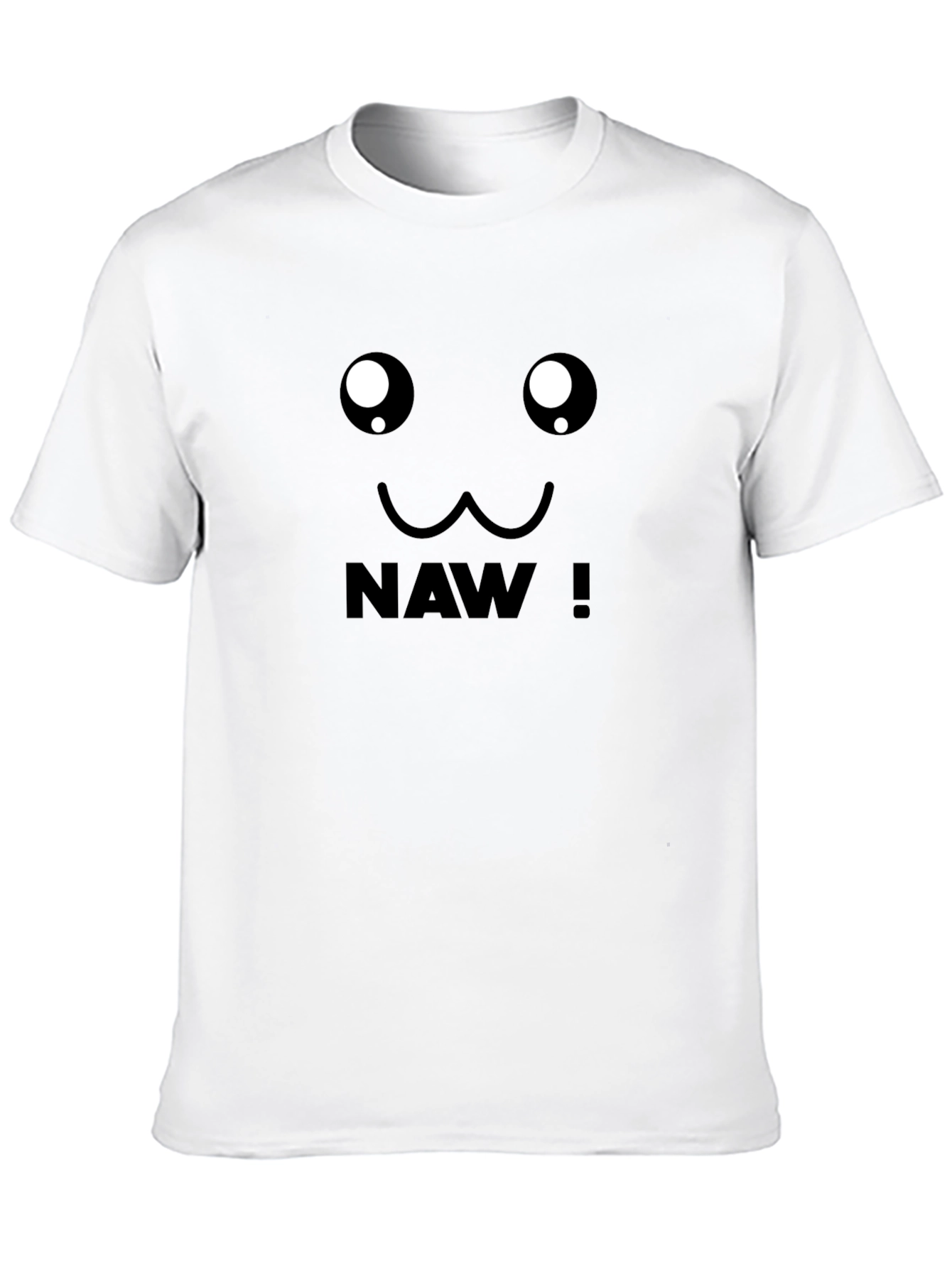 Naw! Kawaii Face Black T-Shirt - Cute Anime Style
