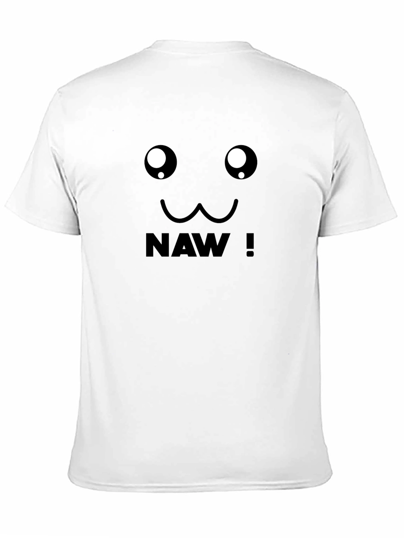 Naw! Kawaii Face Black T-Shirt - Cute Anime Style