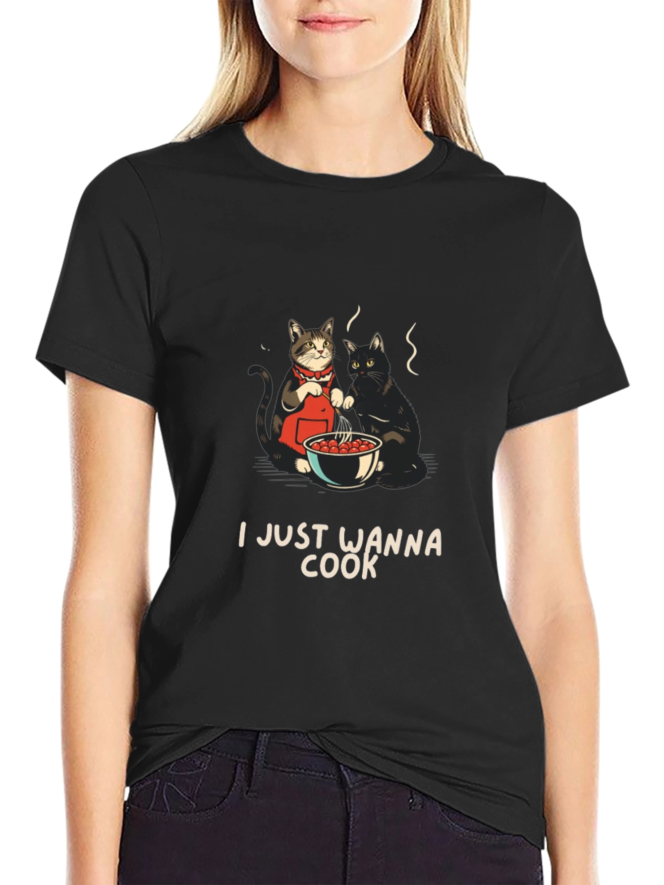 I Just Wanna Cook T-Shirt with Cats