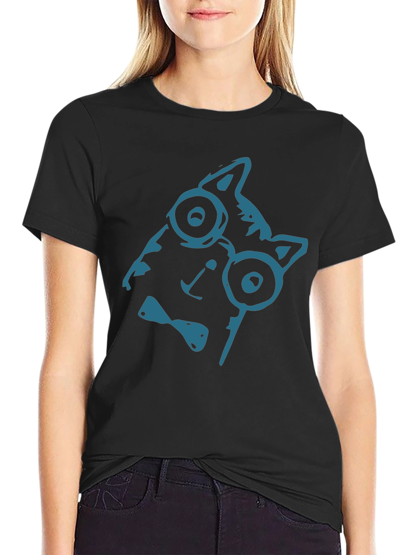 Cool Cat Tee - Quirky Glasses Bow Tie